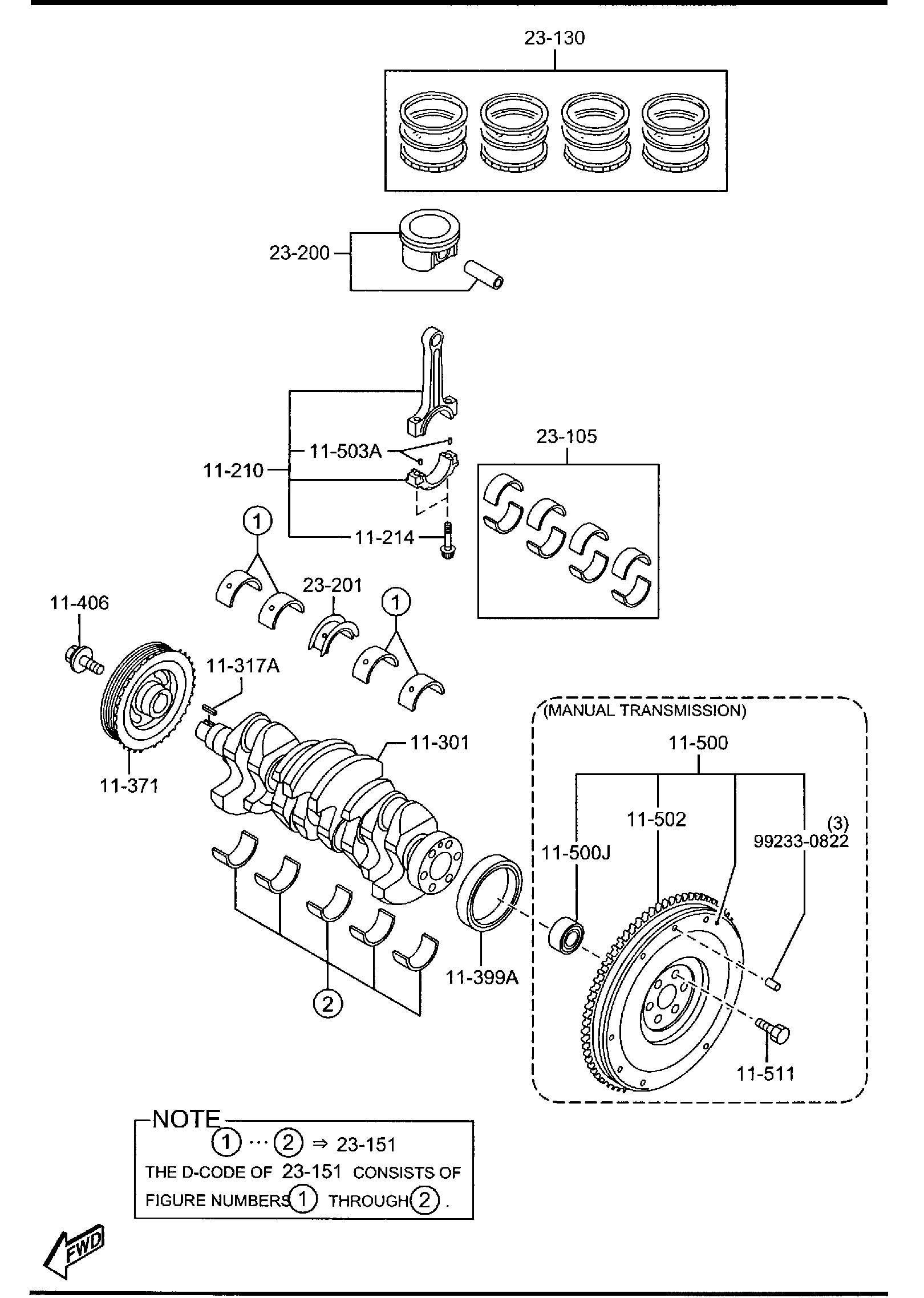Full size assembly image of PISTON, CRANKSHAFT & FLYWHEEL (1/1)
