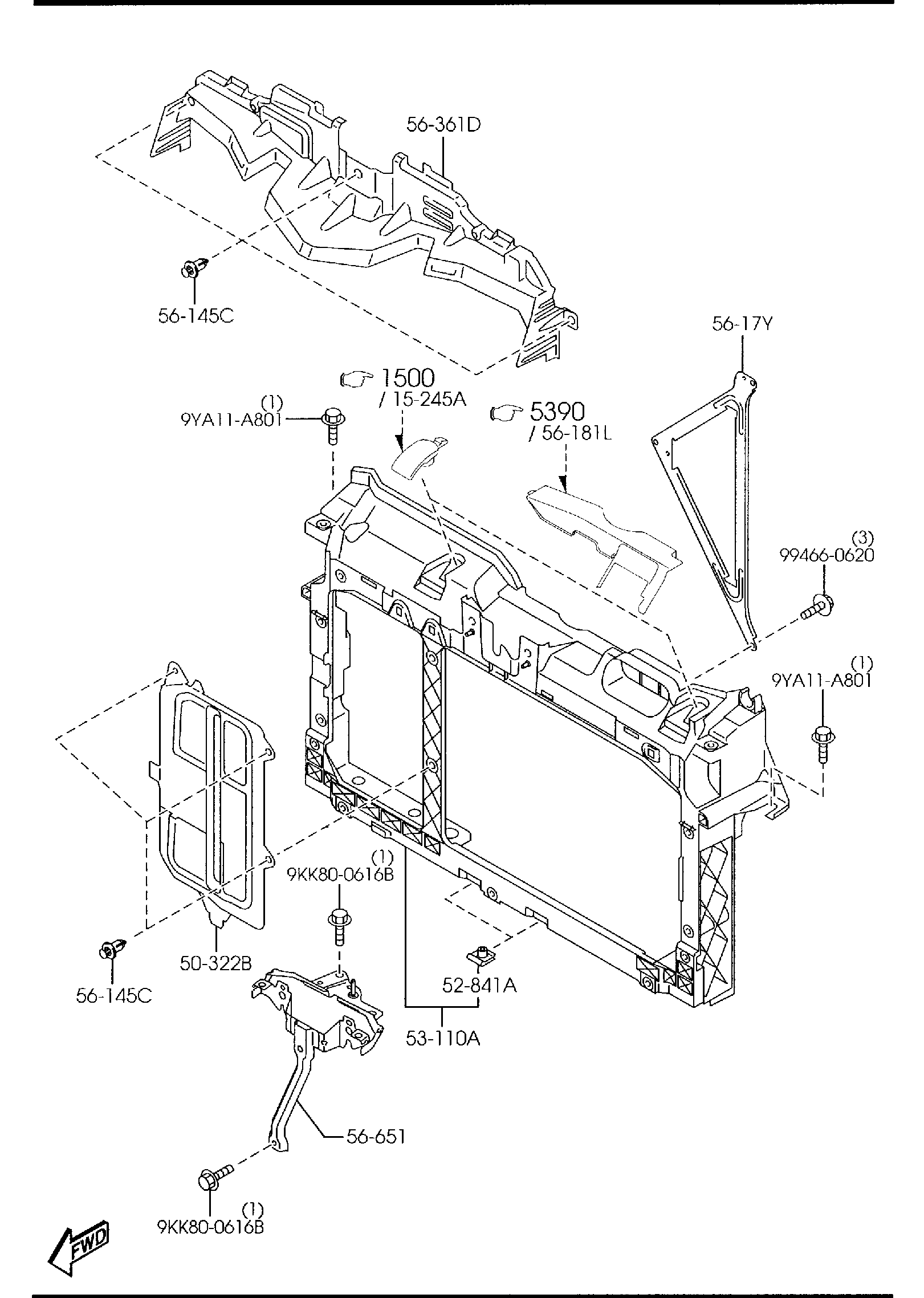 Diagram FRONT PANELS for your Mazda