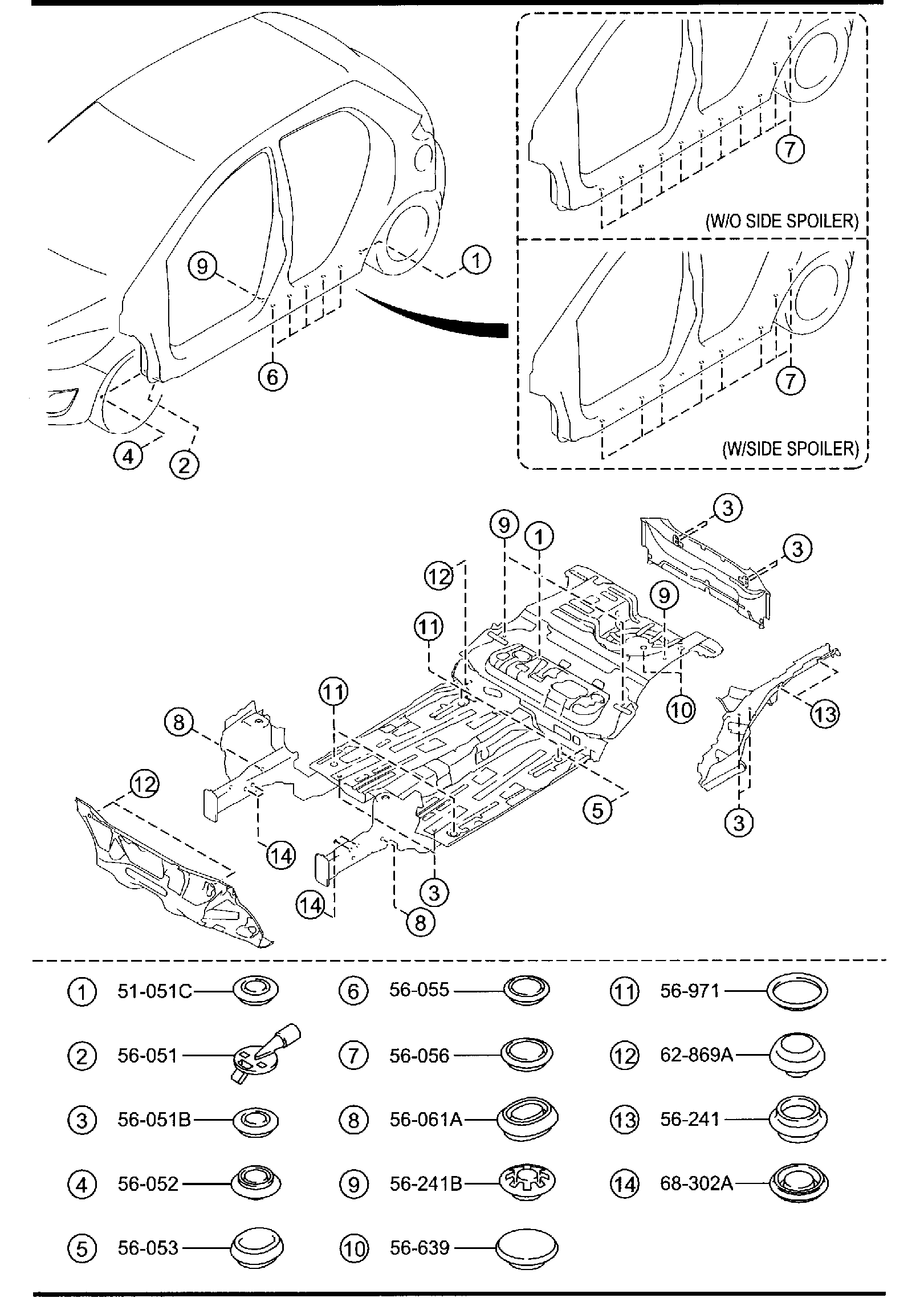 Diagram FLOOR ATTACHMENTS (HOLE COVERS) for your 2013 Mazda
