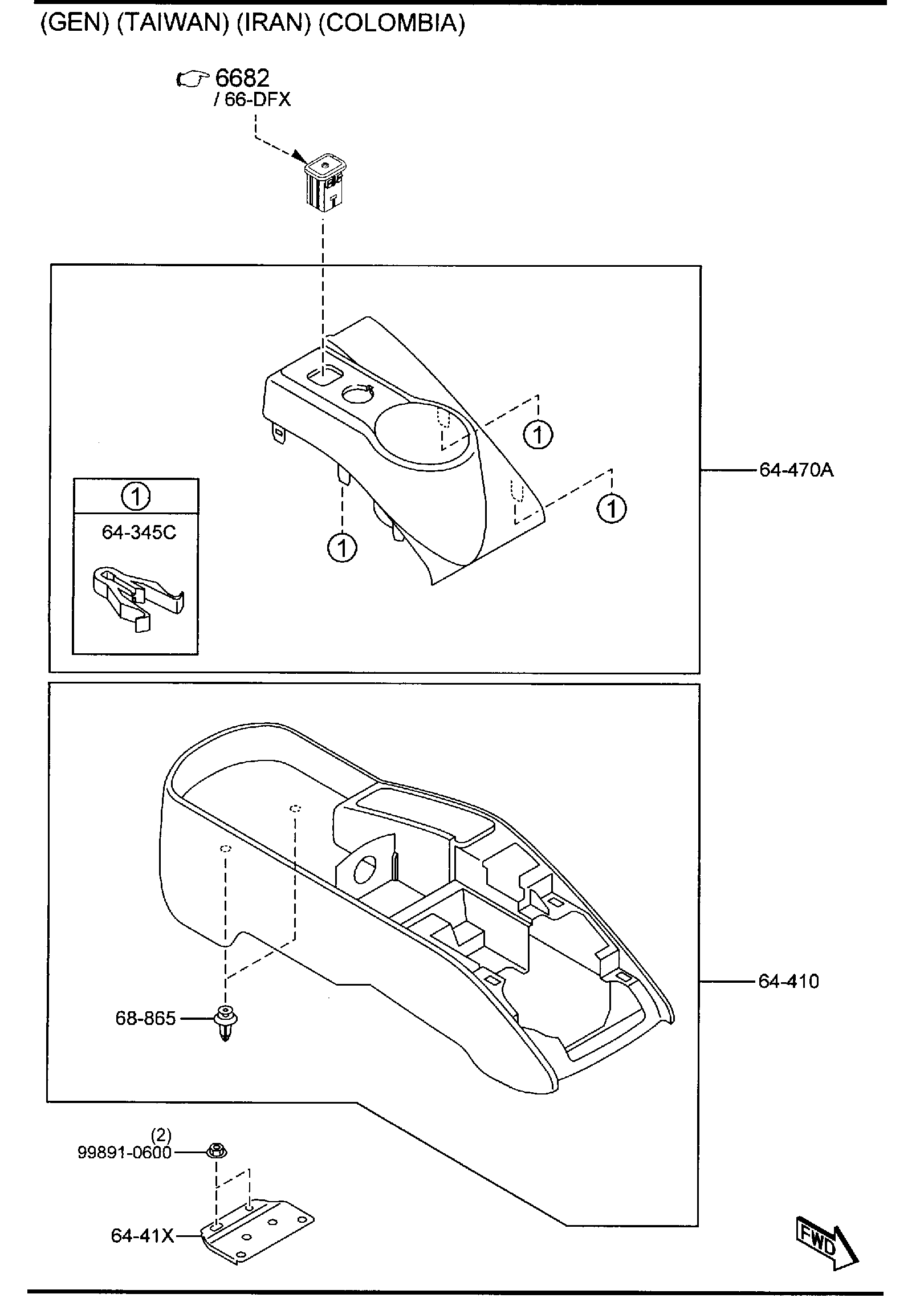 Diagram CONSOLE for your Mazda Mazda6  