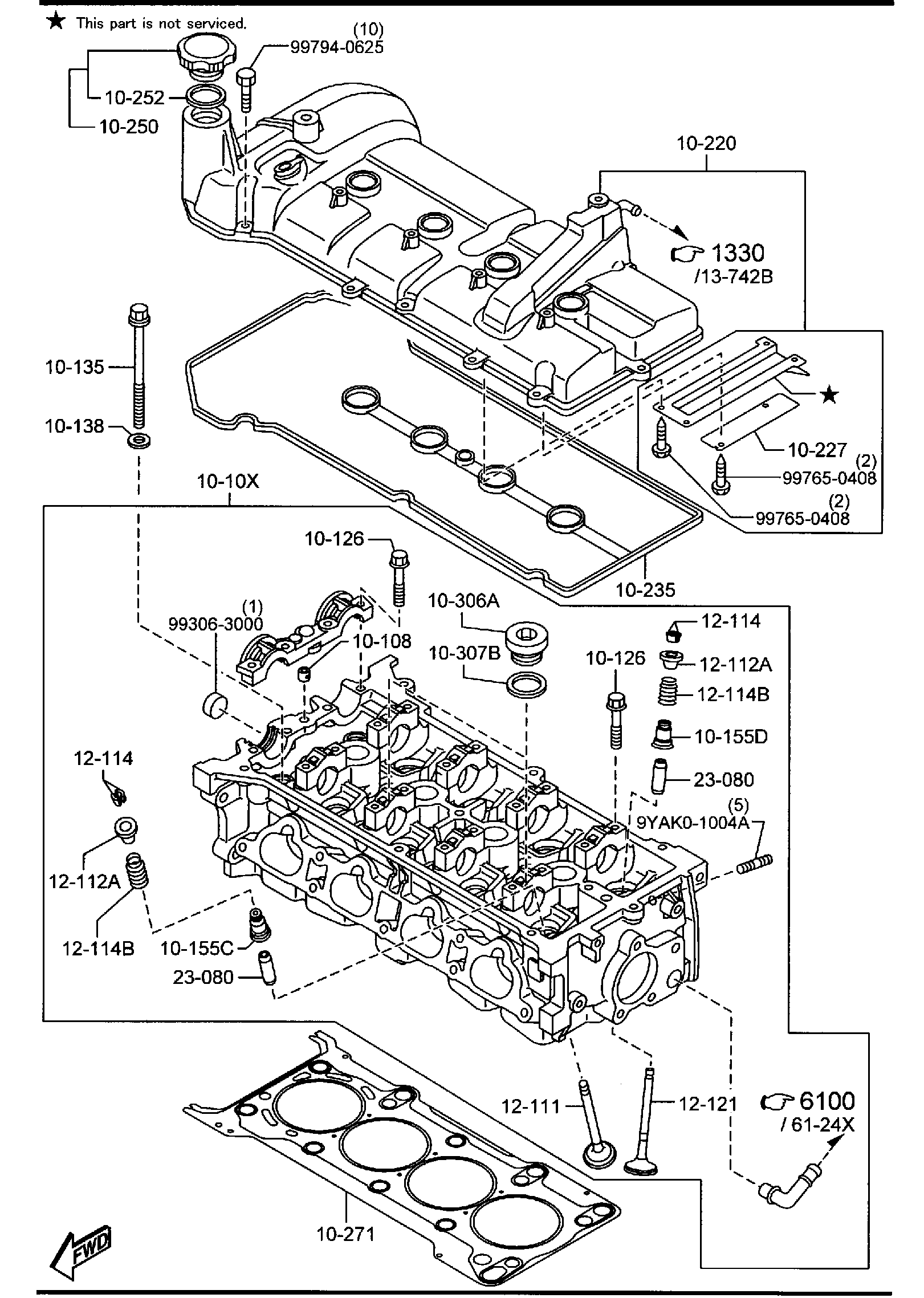 Diagram CYLINDER HEAD & COVER for your 2003 Mazda Protege   