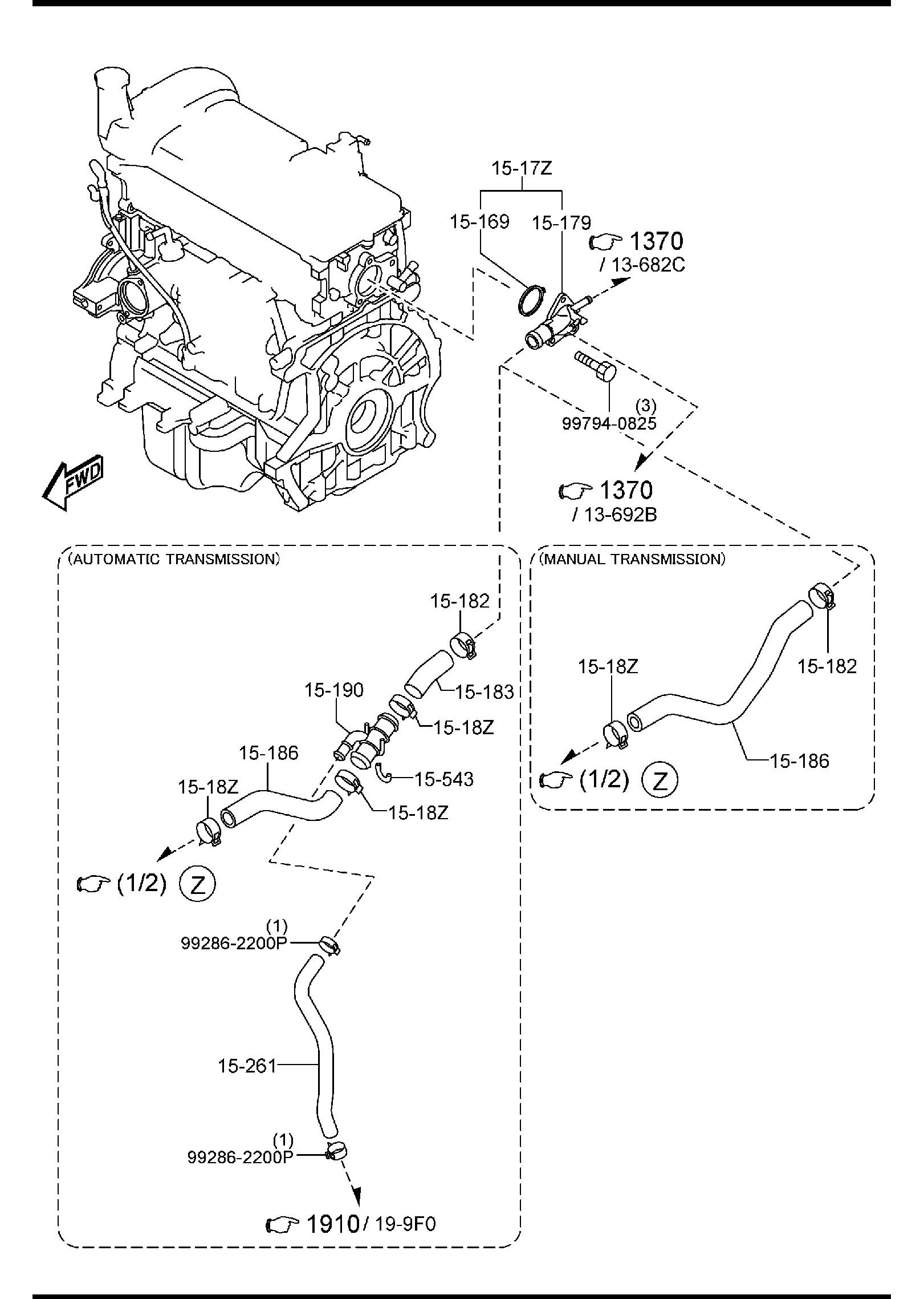 Diagram COOLING SYSTEM for your 2011 Mazda Mazda3   