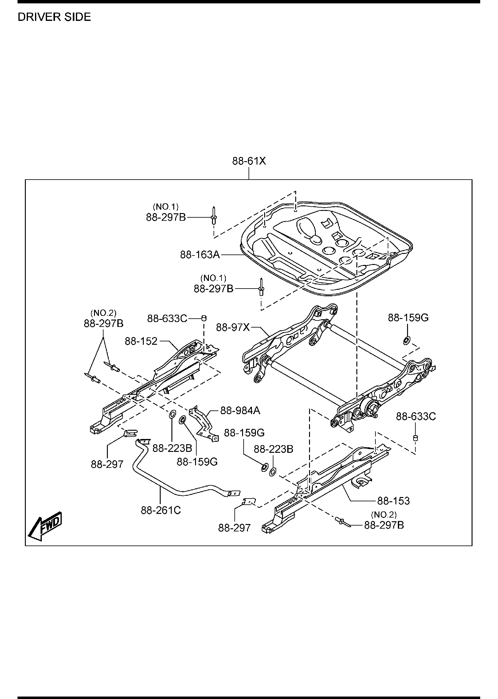 Diagram FRONT SEATS for your 2020 Mazda MX-5 Miata   