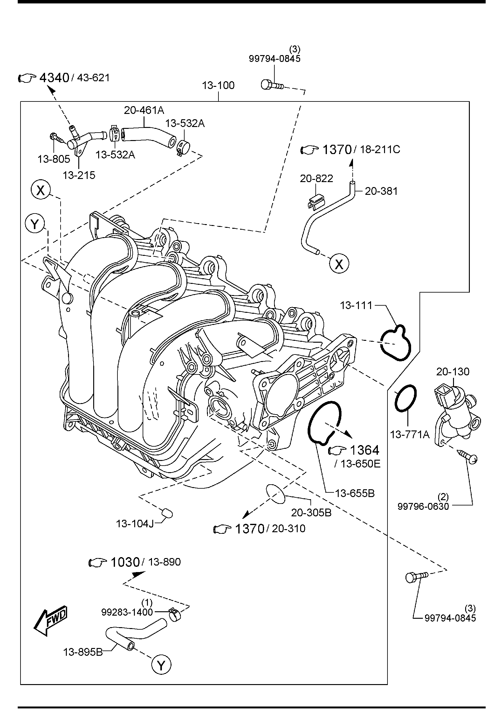 Full size assembly image of INLET MANIFOLD (1/1)