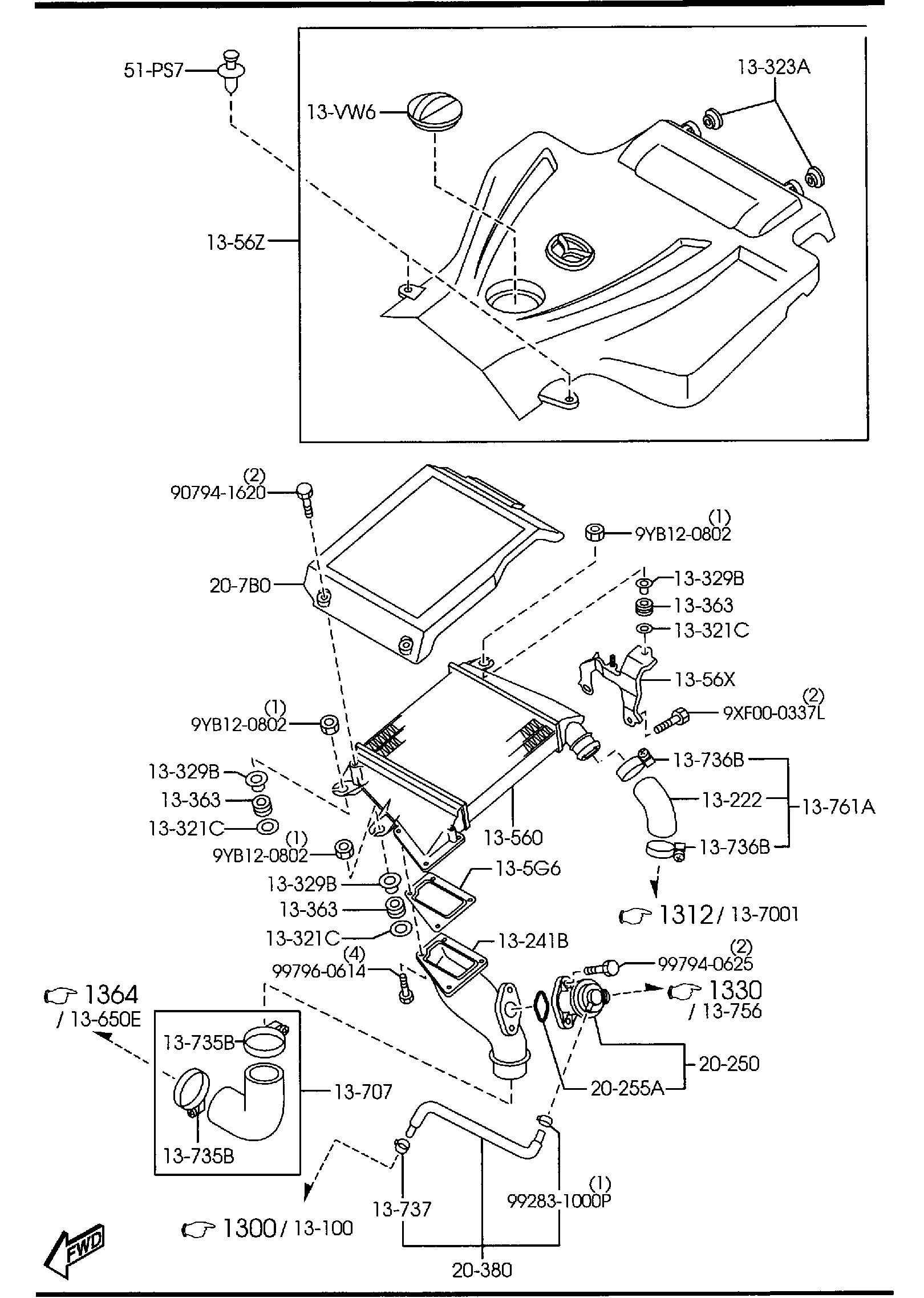 Diagram INTER COOLER (2300CC) for your 2002 Mazda B3000   