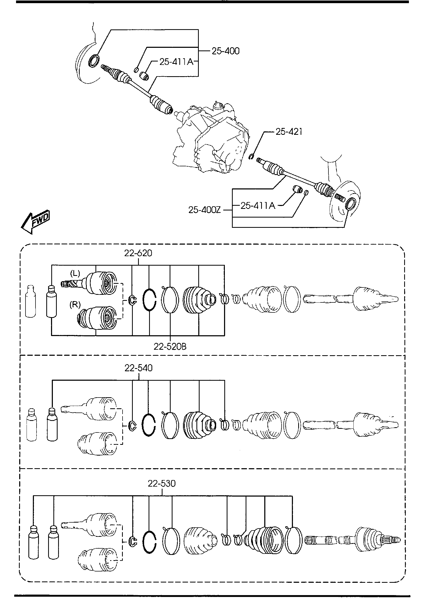 Full size assembly image of FRONT DRIVE SHAFTS (4WD) (1/1)