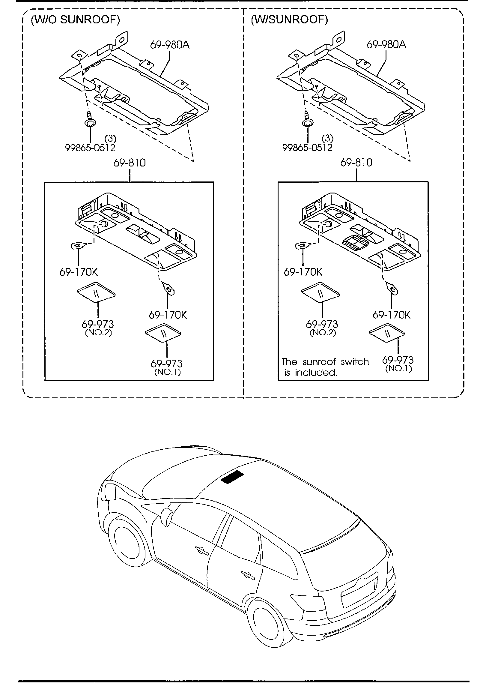 Full size assembly image of OVERHEAD CONSOLE (1/1)