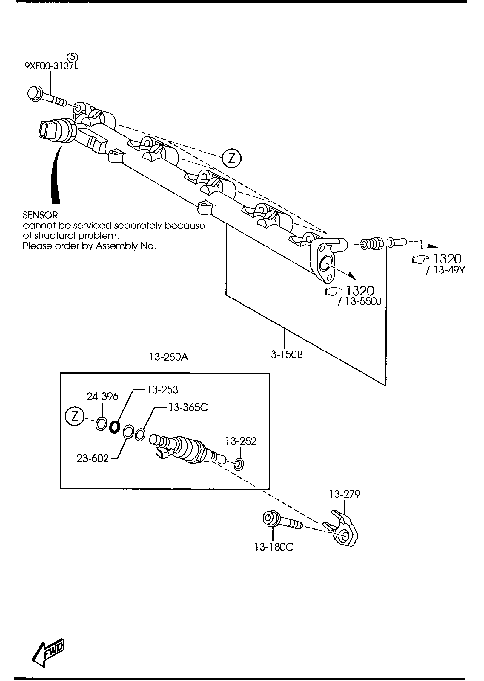 Diagram FUEL DISTRIBUTOR (2300CC) for your 2020 Mazda CX-5   