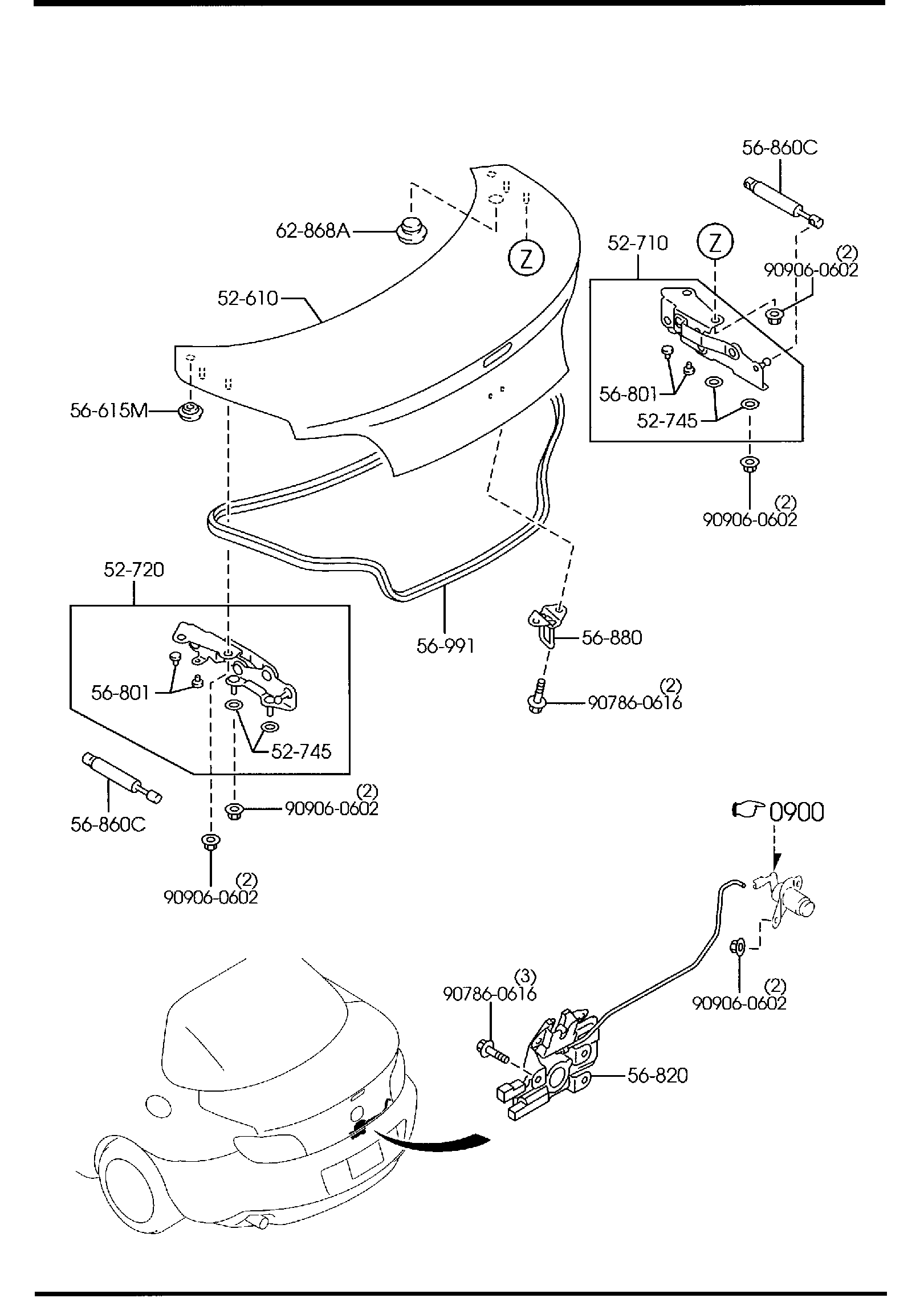 Diagram TRUNK LID for your 2016 Mazda Mazda3 2.0L MT 2WD HATCHBACK IGT (VIN Begins: JM1) 