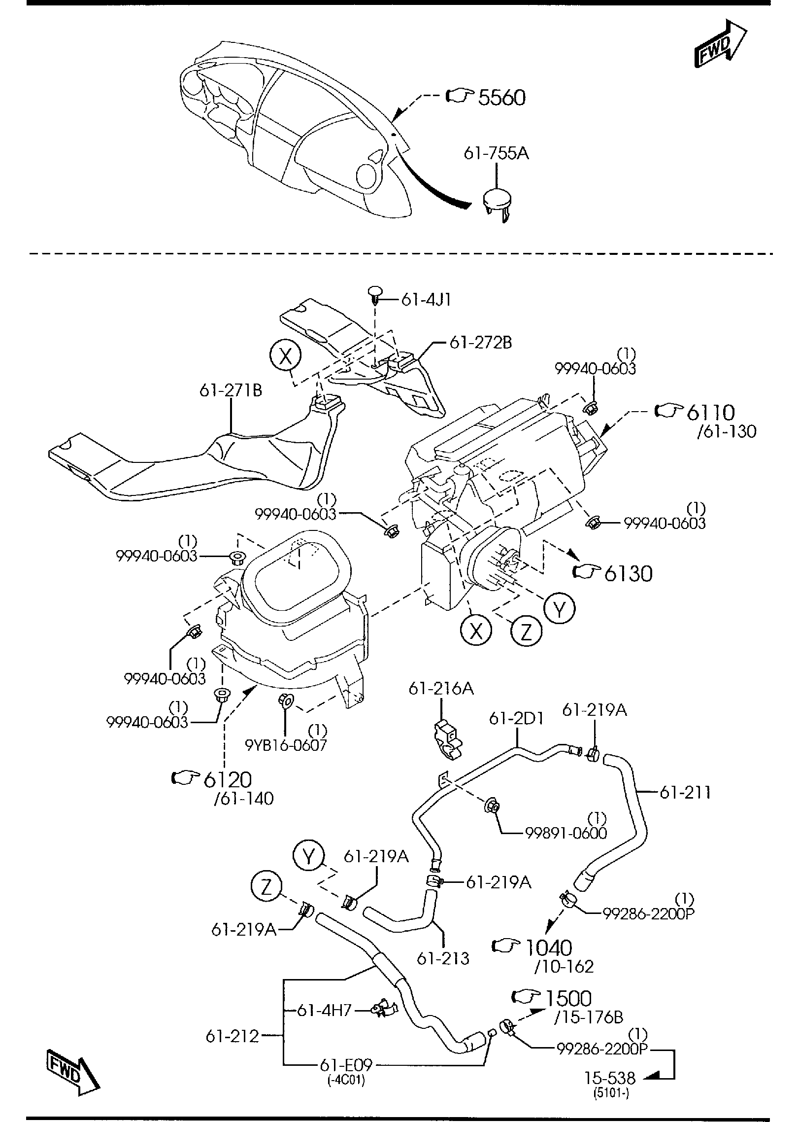 Diagram HEATER for your 1989 Mazda B2000   