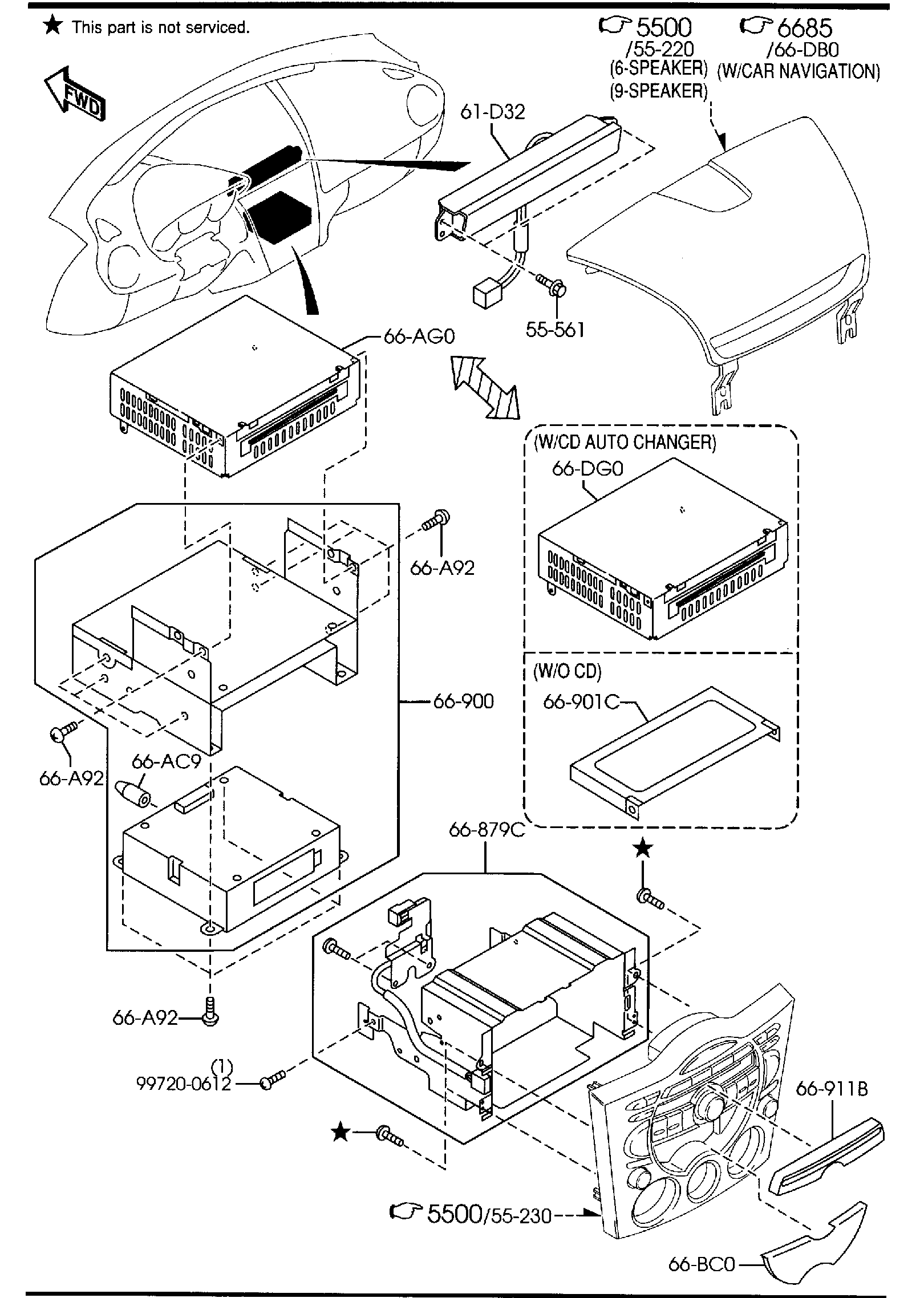 Diagram AUDIO SYSTEMS (RADIO & TAPE DECK) for your 2018 Mazda MX-5 Miata  Grand Touring 