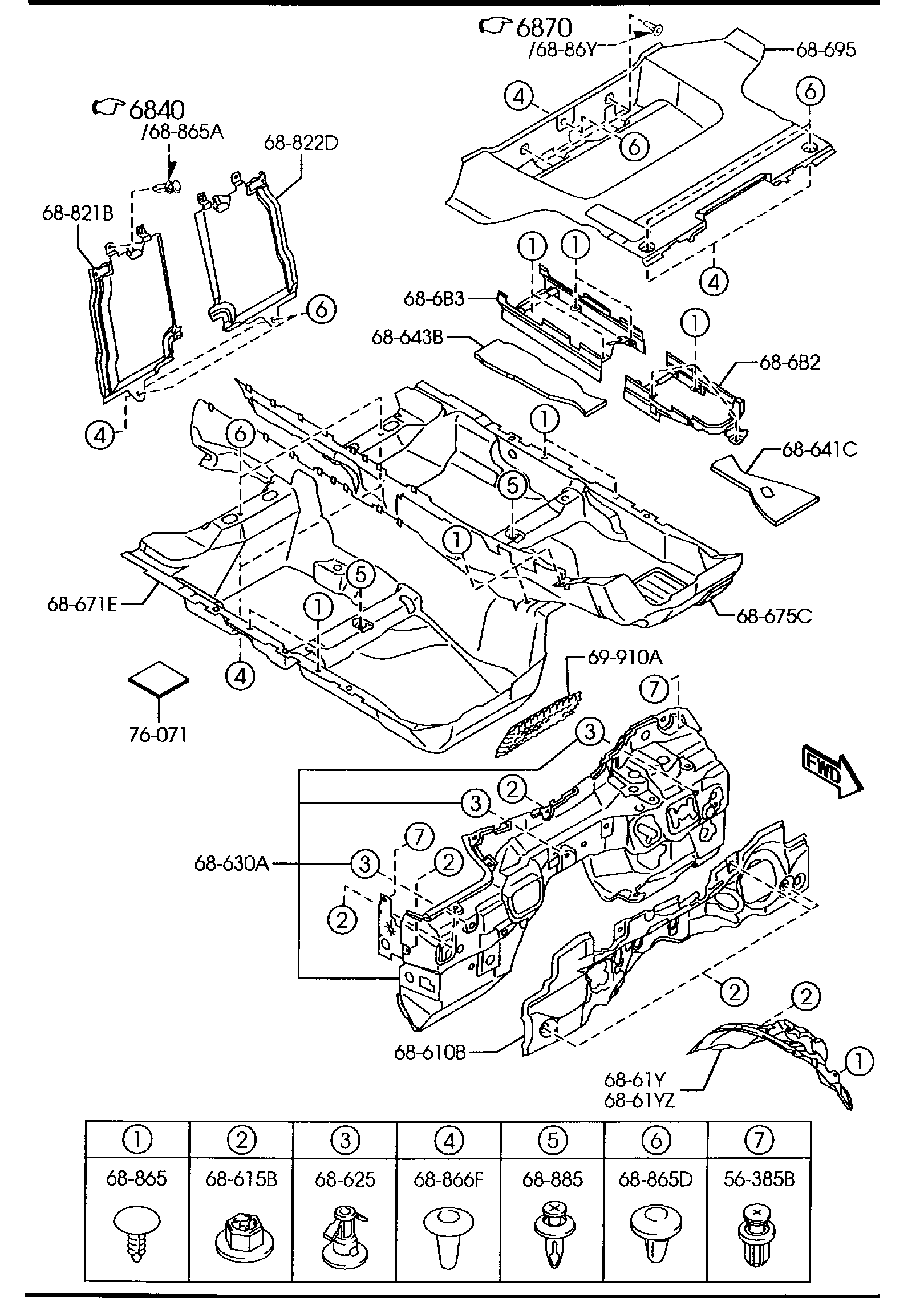Diagram FLOOR MATS & PADS for your Mazda
