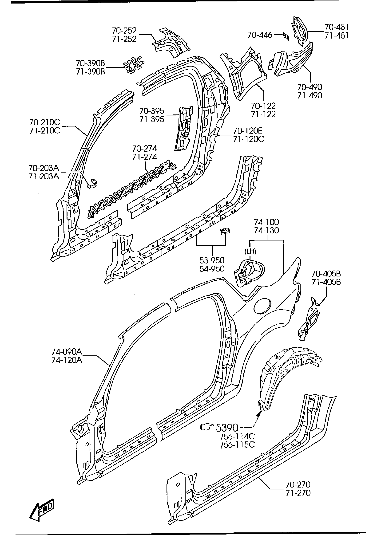 Diagram SIDE PANELS for your 2012 Mazda MX-5 Miata   