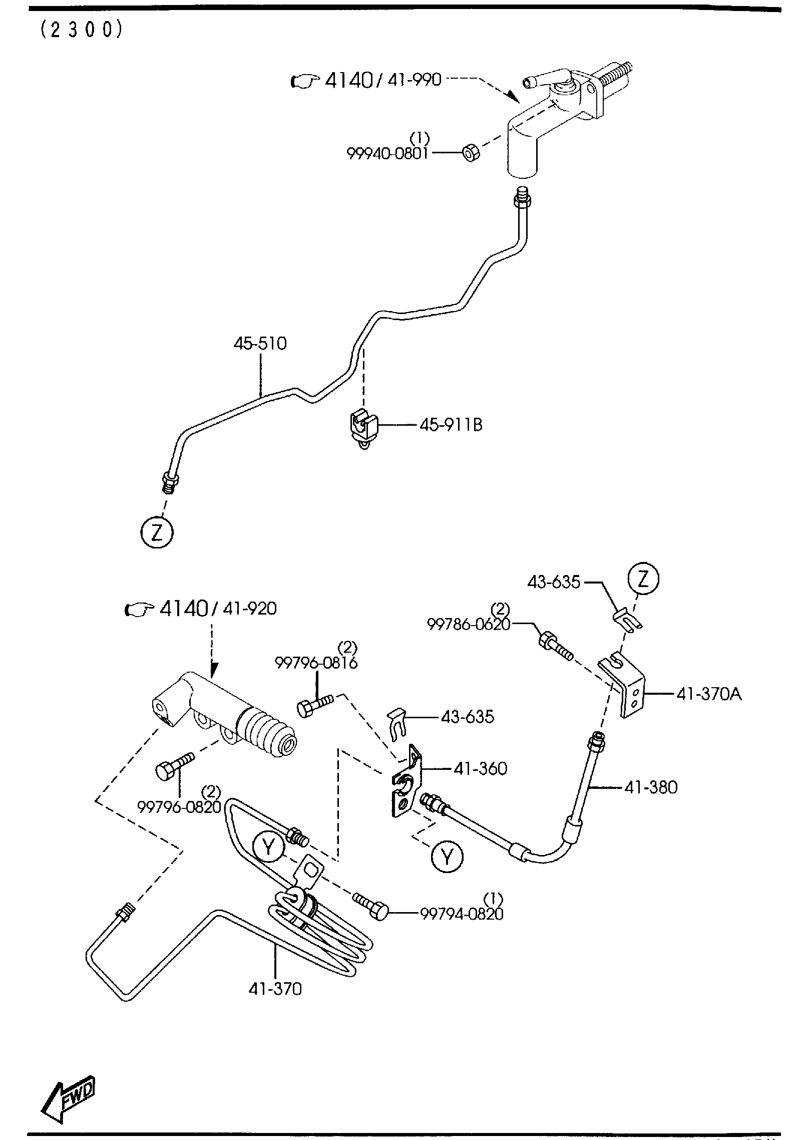 Diagram CLUTCH PIPINGS (MANUAL TRANSMISSION) for your 2014 Mazda Mazda3  SEDAN ITR (VIN Begins: JM1) 