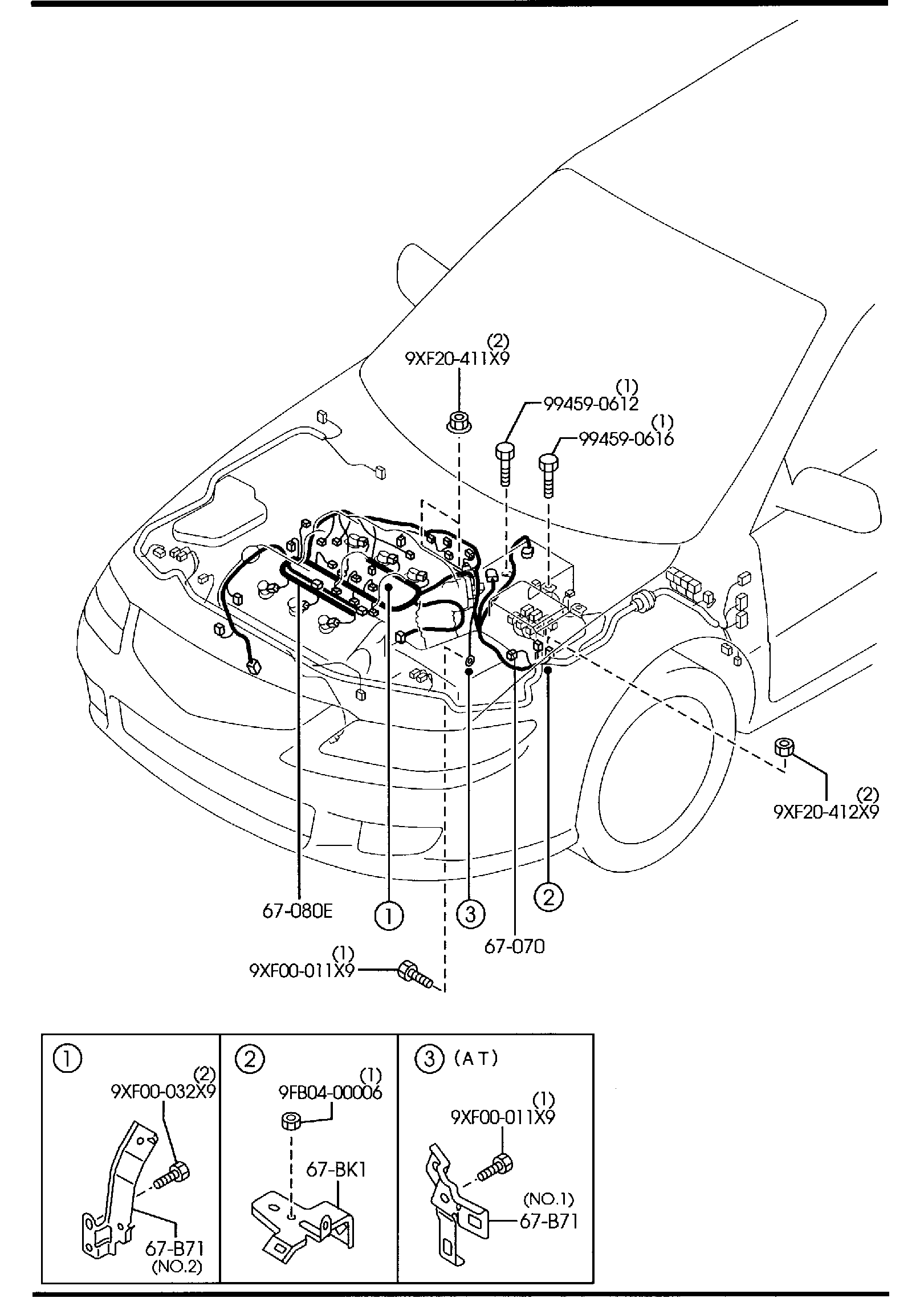 Diagram ENGINE & TRANSMISSION WIRING HARNESSES (3000CC)('03,'04 MODEL) for your 2005 Mazda Mazda3  SEDAN S 