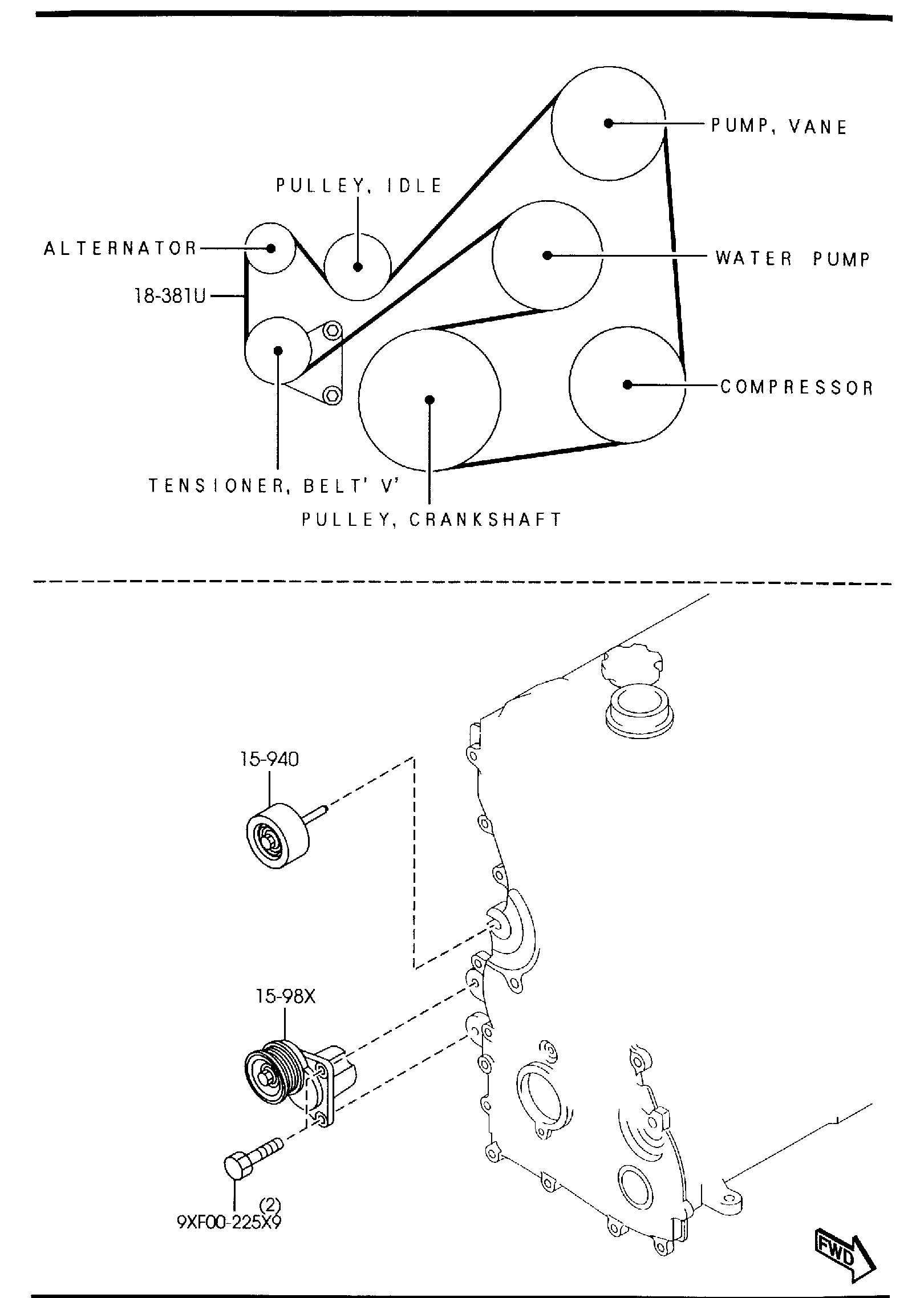 Diagram BRACKET, PULLEY & BELT (2300CC) for your 2014 Mazda MX-5 Miata 2.0L AT Club 