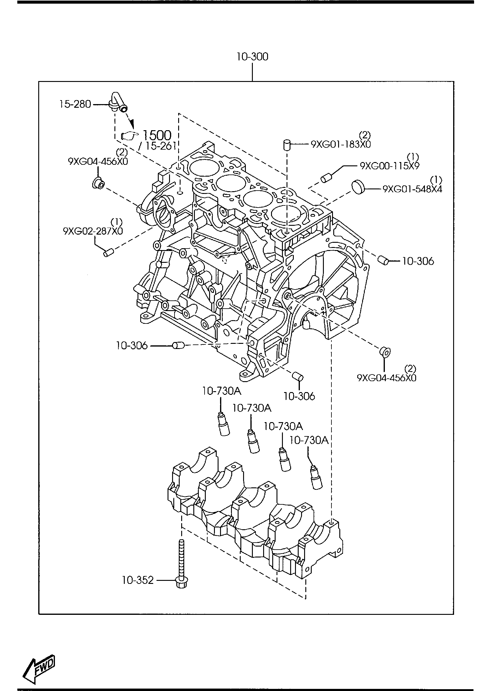 Diagram CYLINDER BLOCK (2300CC) for your 2008 Mazda CX-9  GRAND TOUR 