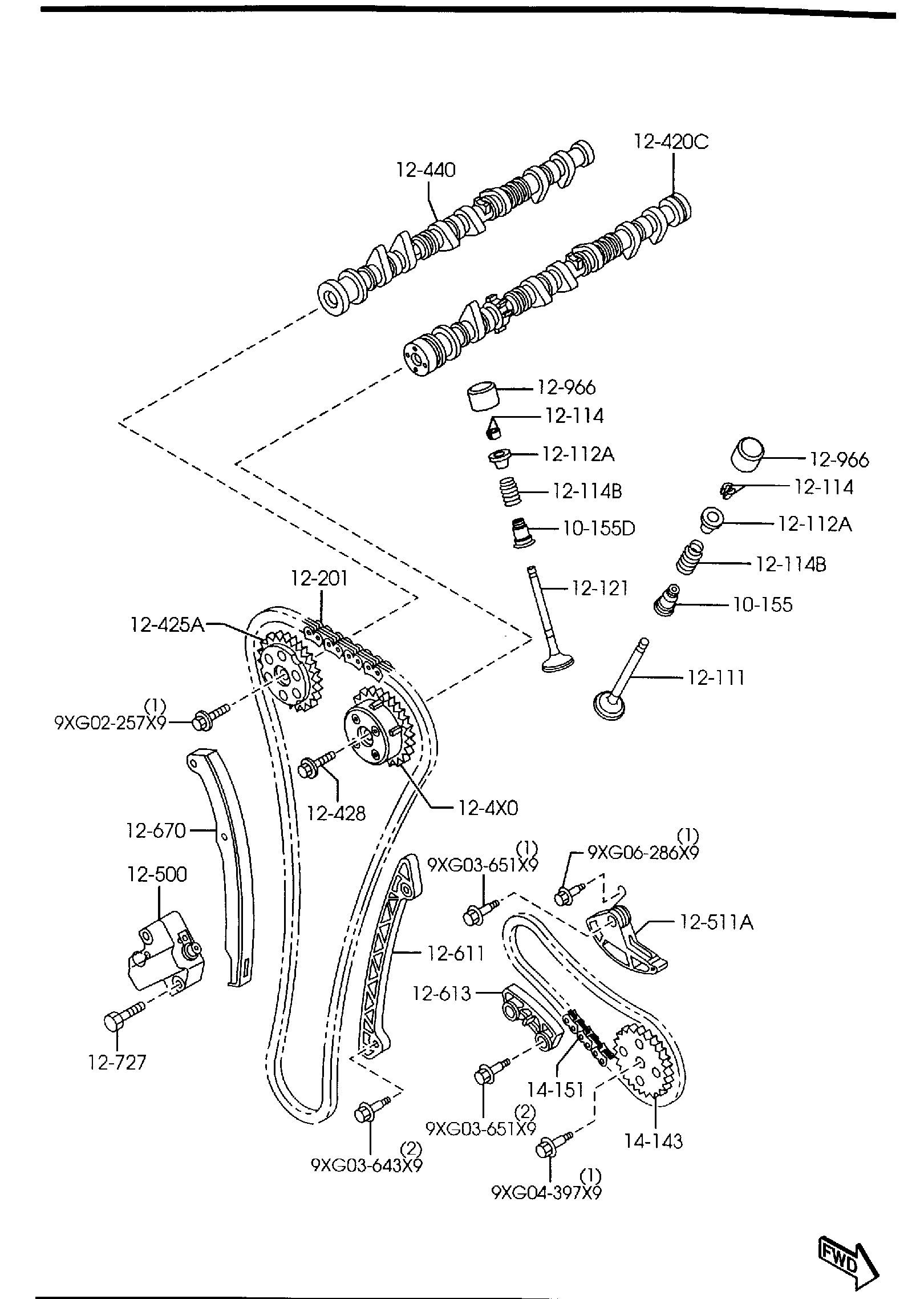 Diagram VALVE SYSTEM (2300CC)('03,'04 MODEL) for your 2004 Mazda Mazda6 I4 2.3L MT SEDAN I 