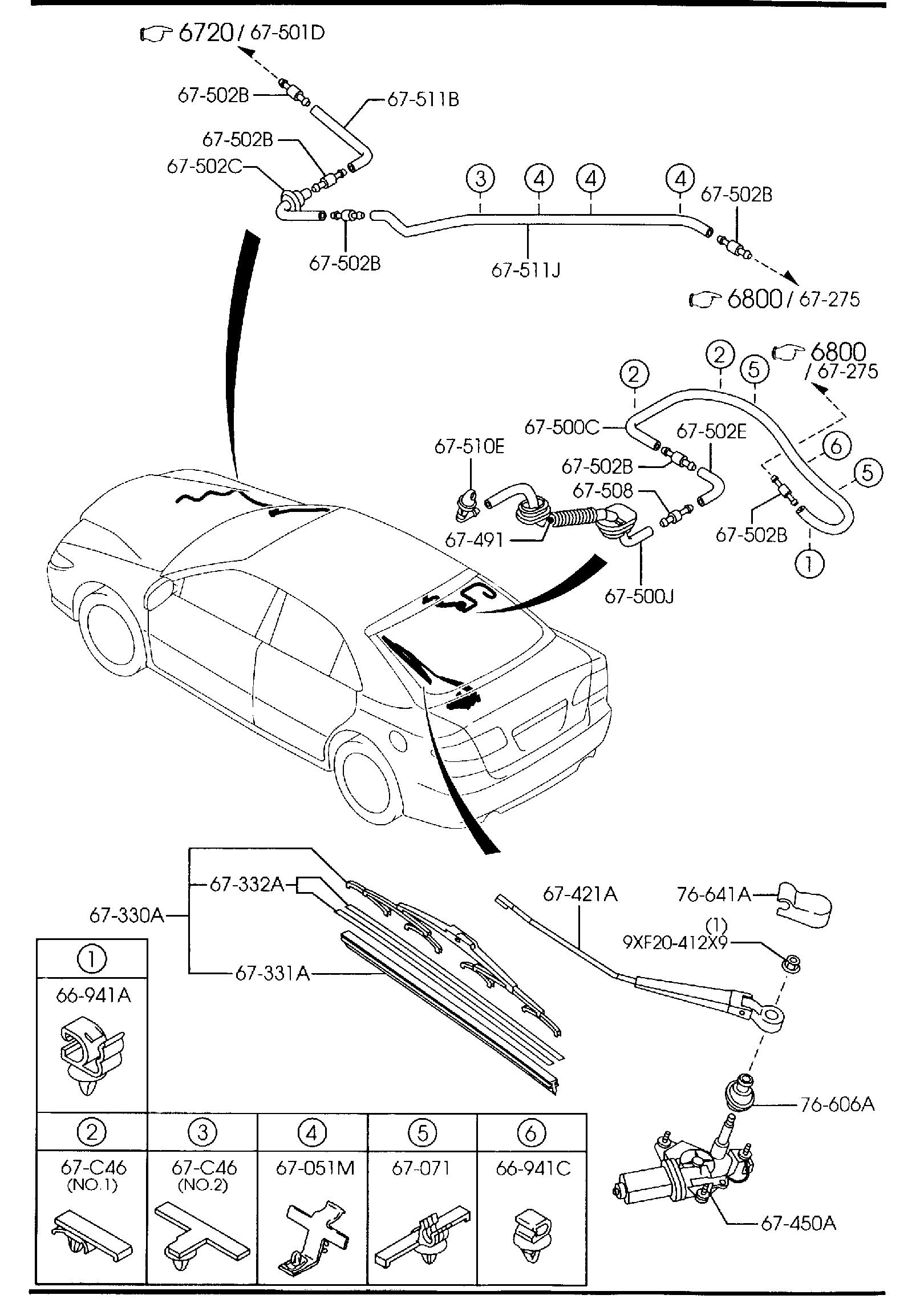 Diagram WINDOW WIPER & WASHER (REAR) (HATCHBACK) for your 2007 Mazda CX-9 3.5L AT 4WD Sport 
