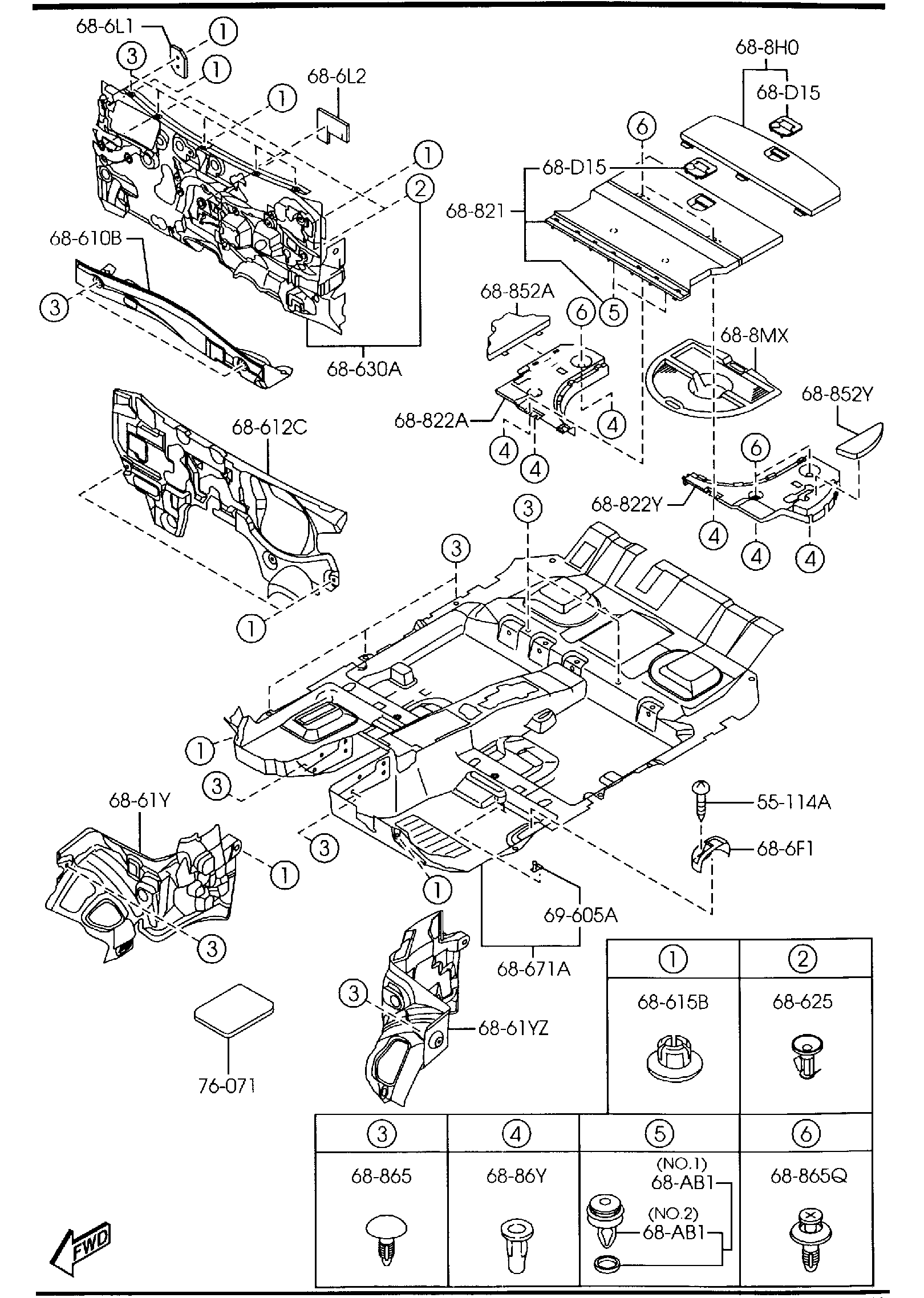Diagram FLOOR MATS & PADS ('05 MODEL)(WAGON) for your 2014 Mazda CX-5   