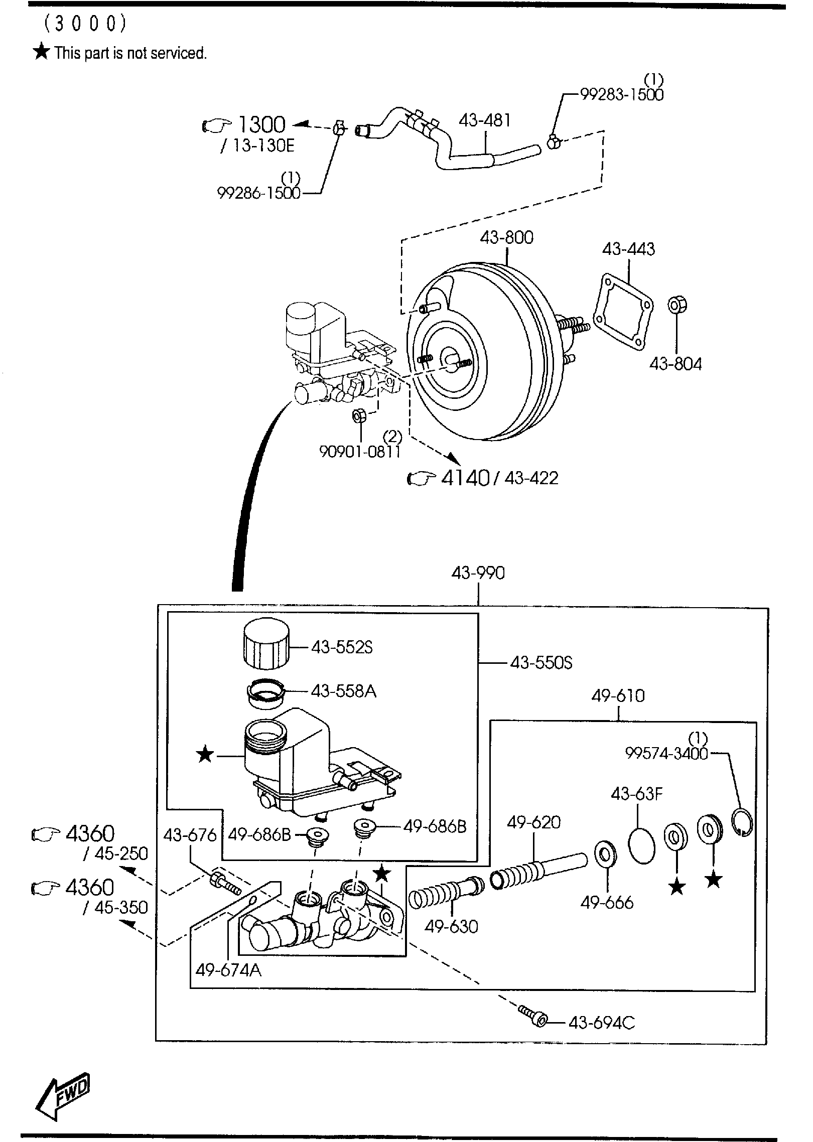 Diagram BRAKE MASTER CYLINDER & POWER BRAKE ('03,'04 MODEL)(W/ANTILOCK BRAKE) for your 2008 Mazda Mazda3 2.3L AT HATCHBACK SIGNATURE 