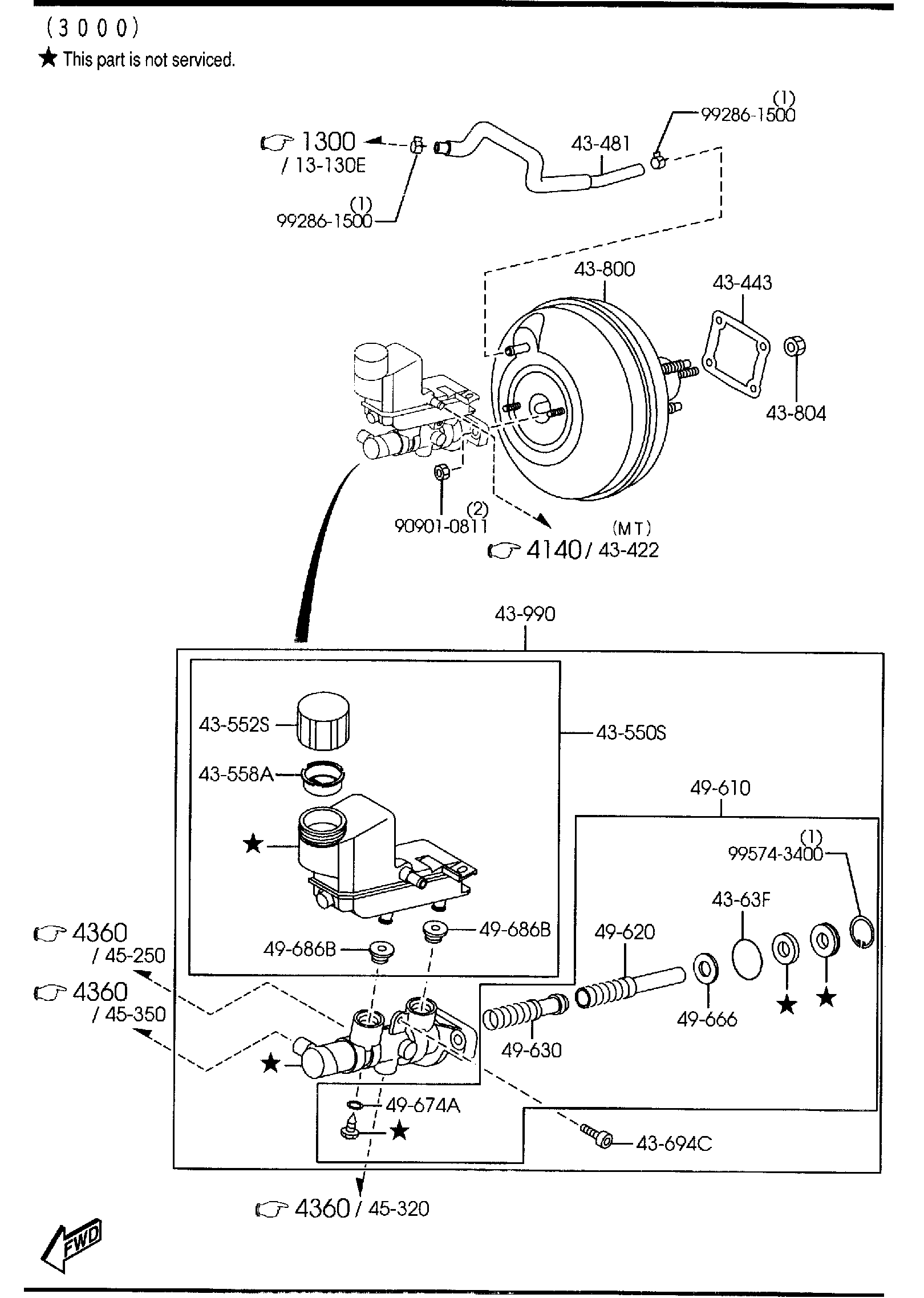 Diagram BRAKE MASTER CYLINDER & POWER BRAKE ('05 MODEL)(W/O ANTILOCK BRAKE) for your 2008 Mazda Mazda3 2.3L AT HATCHBACK SIGNATURE 