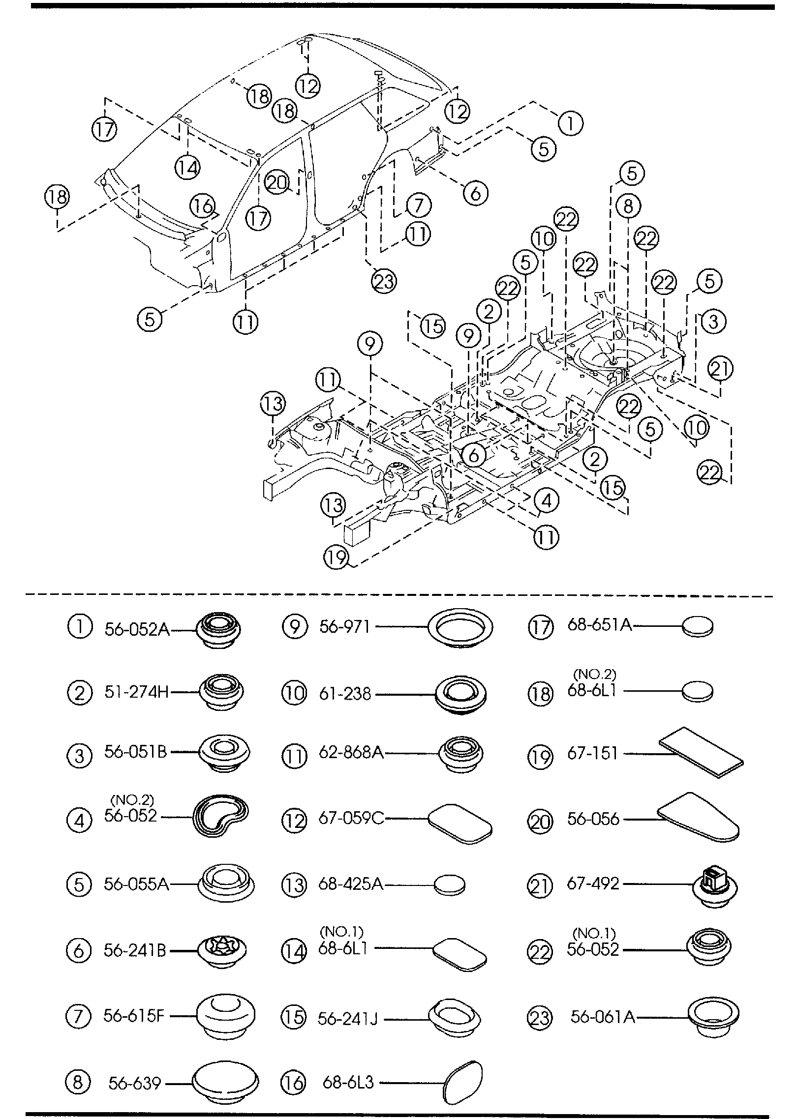 Diagram FLOOR ATTACHMENTS (HOLE COVERS) ('05 MODEL)(WAGON) for your 2015 Mazda Mazda6   