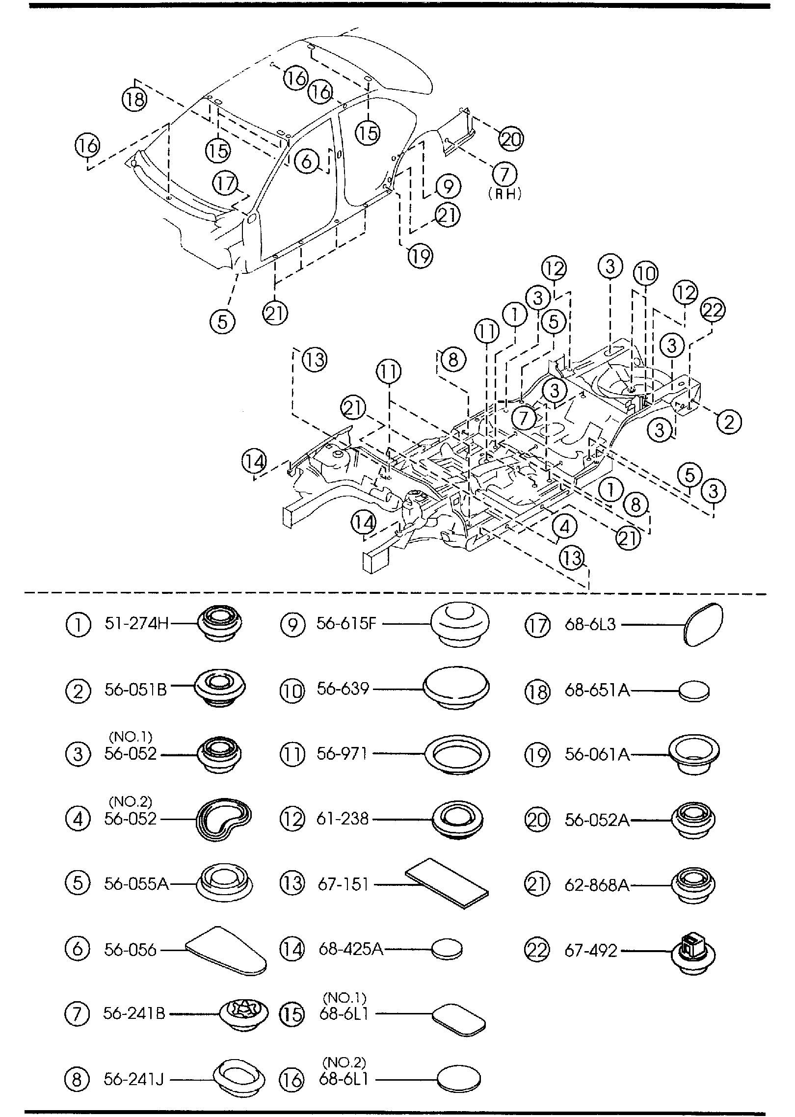 Diagram FLOOR ATTACHMENTS (HOLE COVERS) ('05 MODEL)(HATCHBACK) for your 2015 Mazda Mazda6   