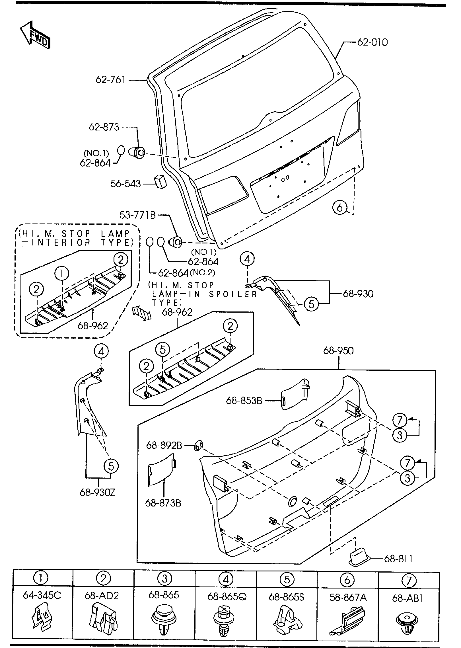 Diagram LIFT GATE ('03,'04 MODEL)(WAGON) for your 2010 Mazda CX-9 3.7L AT 4WD Touring 