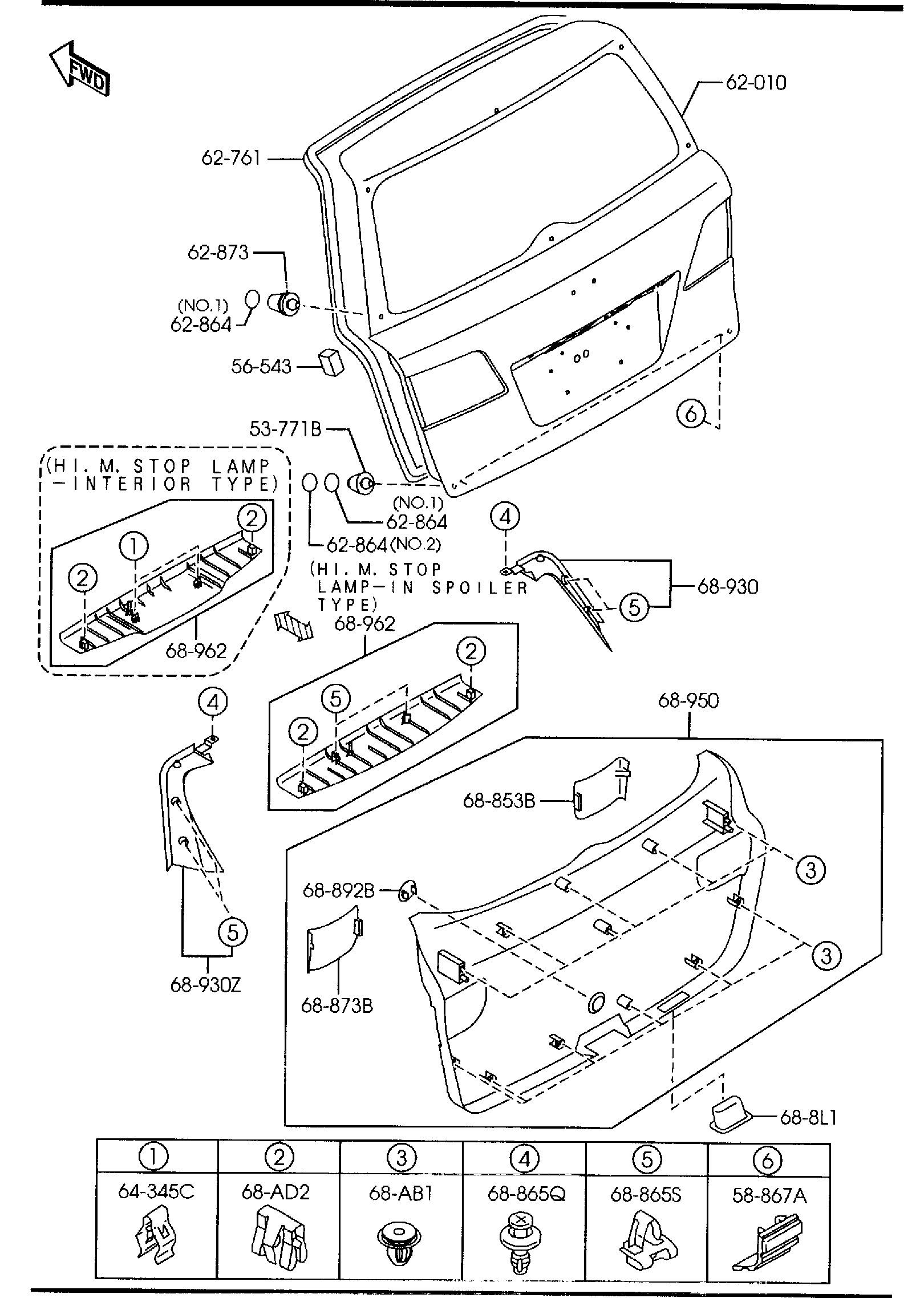 Diagram LIFT GATE ('05 MODEL)(WAGON) for your 2010 Mazda CX-9 3.7L AT 4WD Touring 