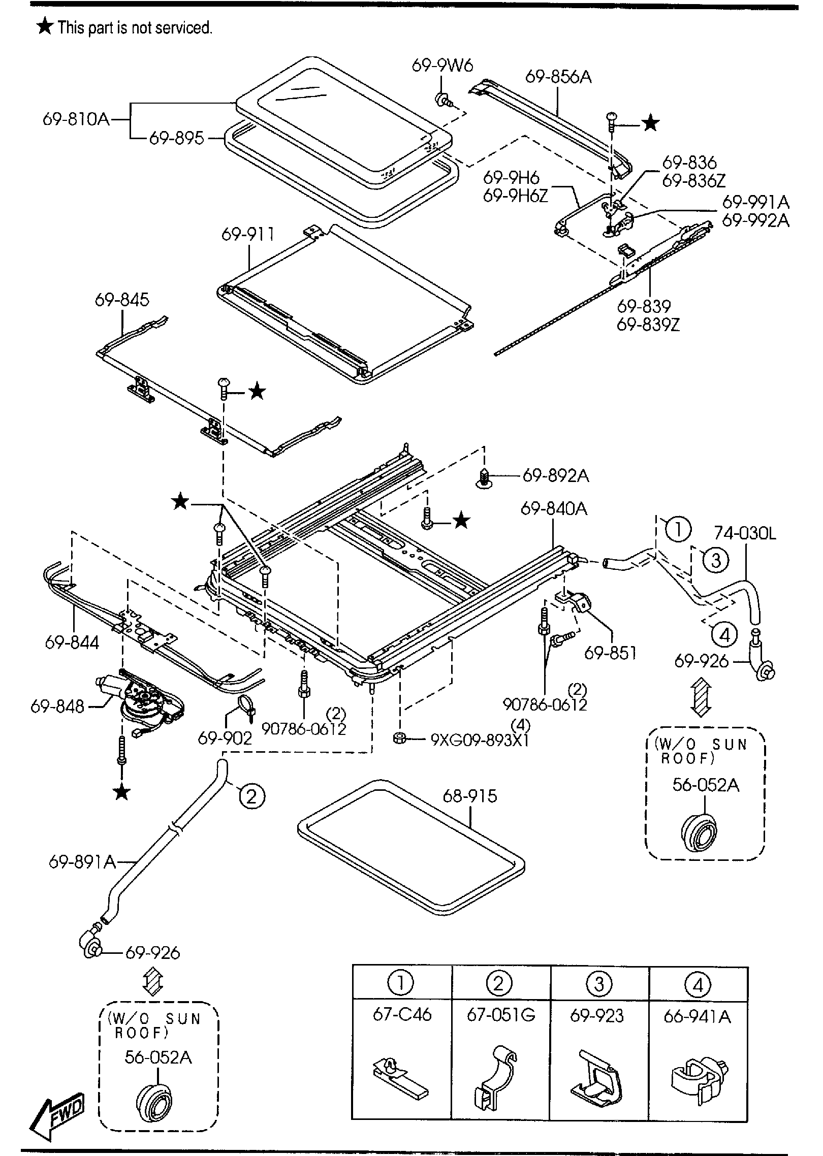 Diagram SUNROOF (WAGON) for your 2024 Mazda CX-50   