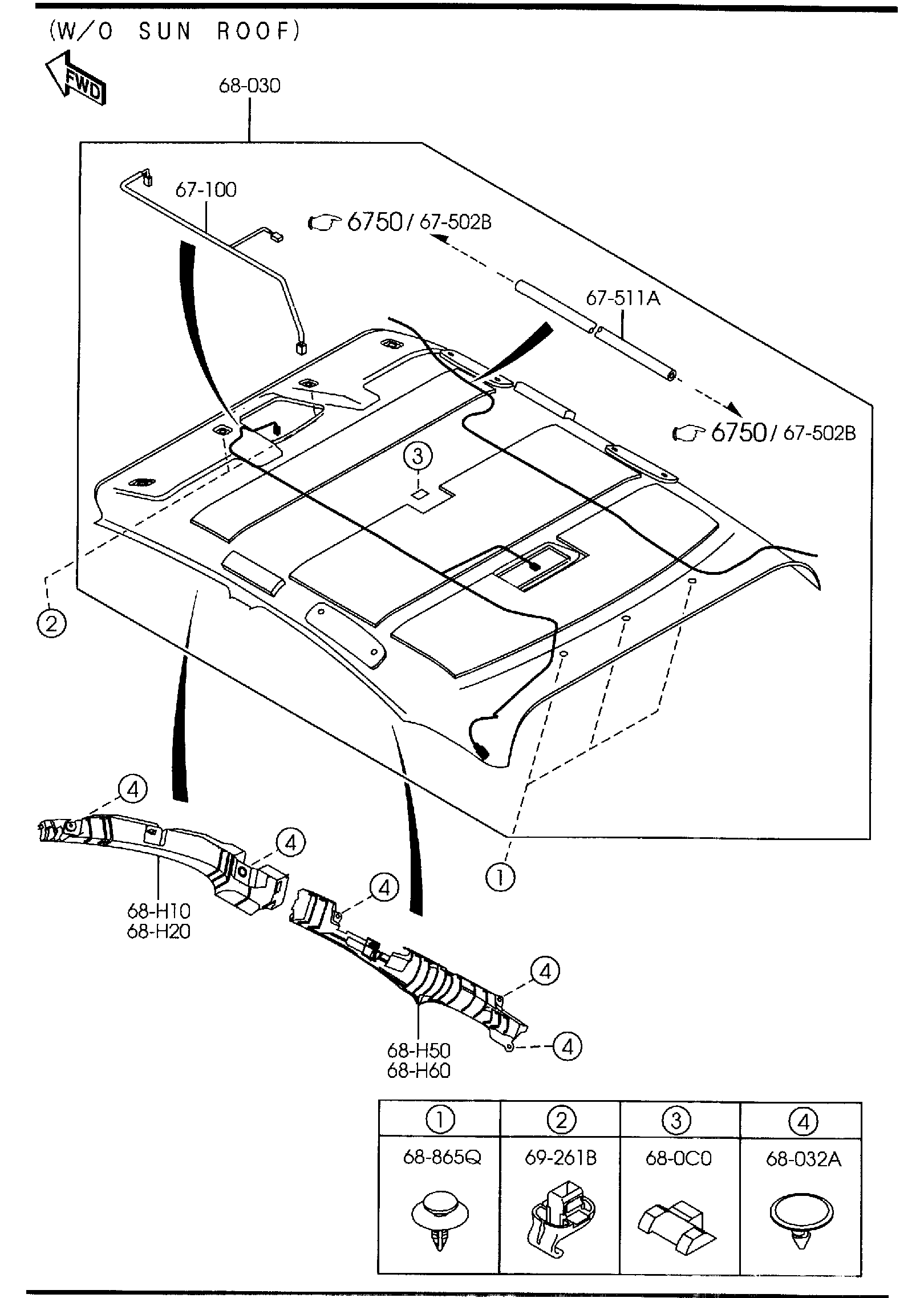 Full size assembly image of CEILING TRIMS (HATCHBACK) (1/2)