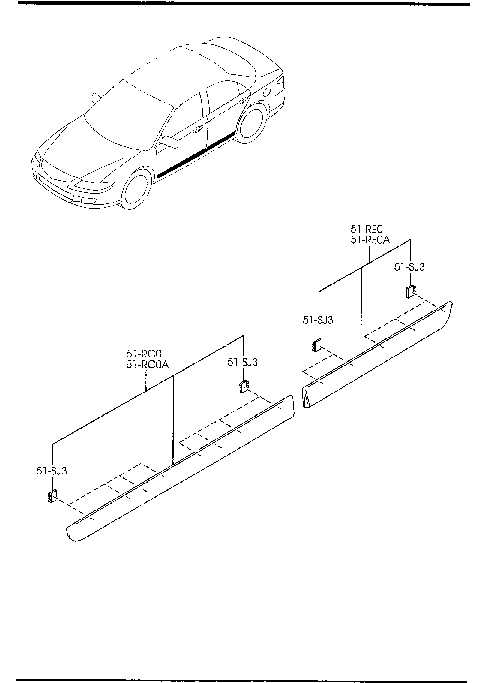 Diagram SIDE PROTECTORS for your Mazda