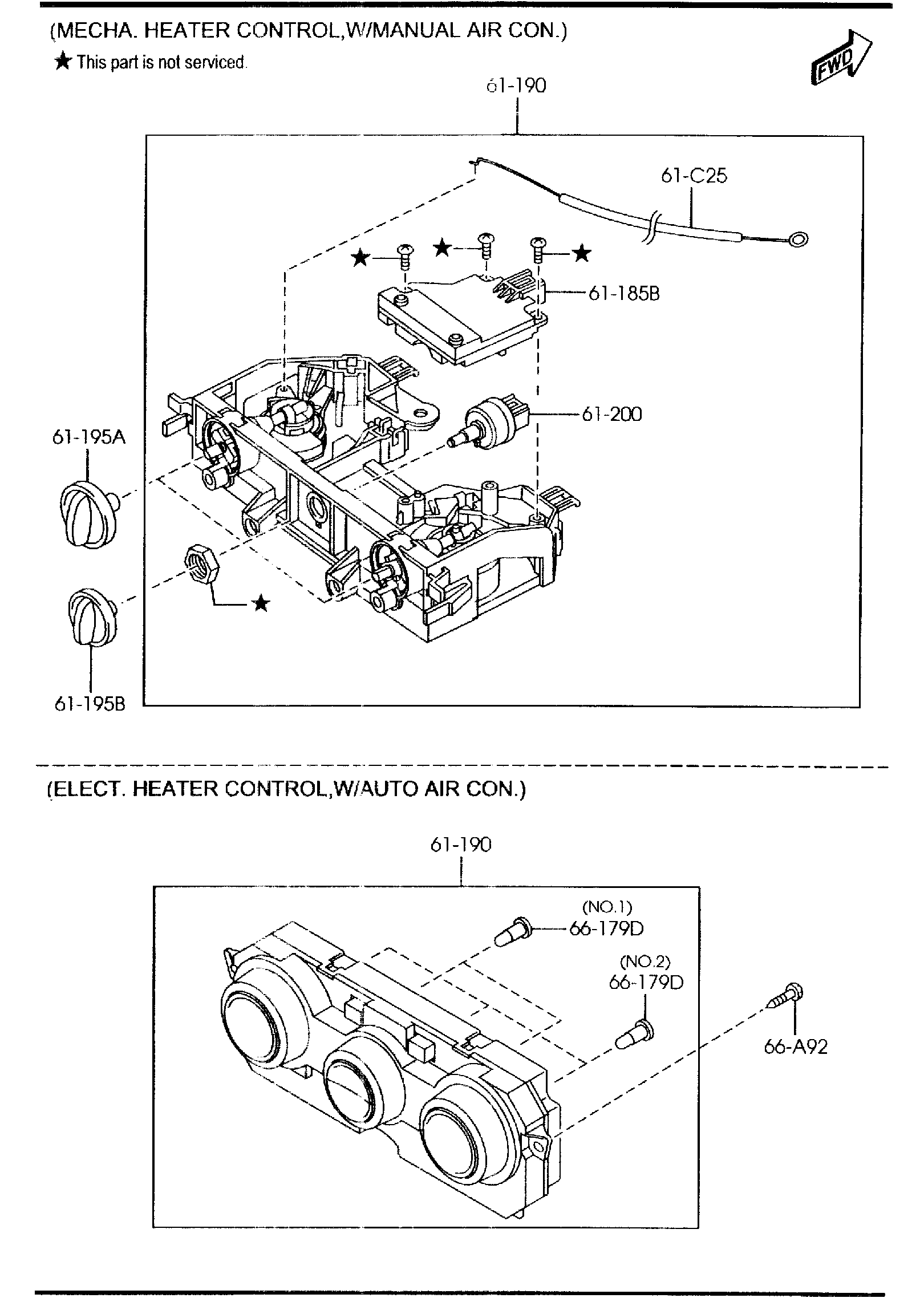 Full size assembly image of HEATER CONTROLS (WAGON & HATCHBACK) (1/1)