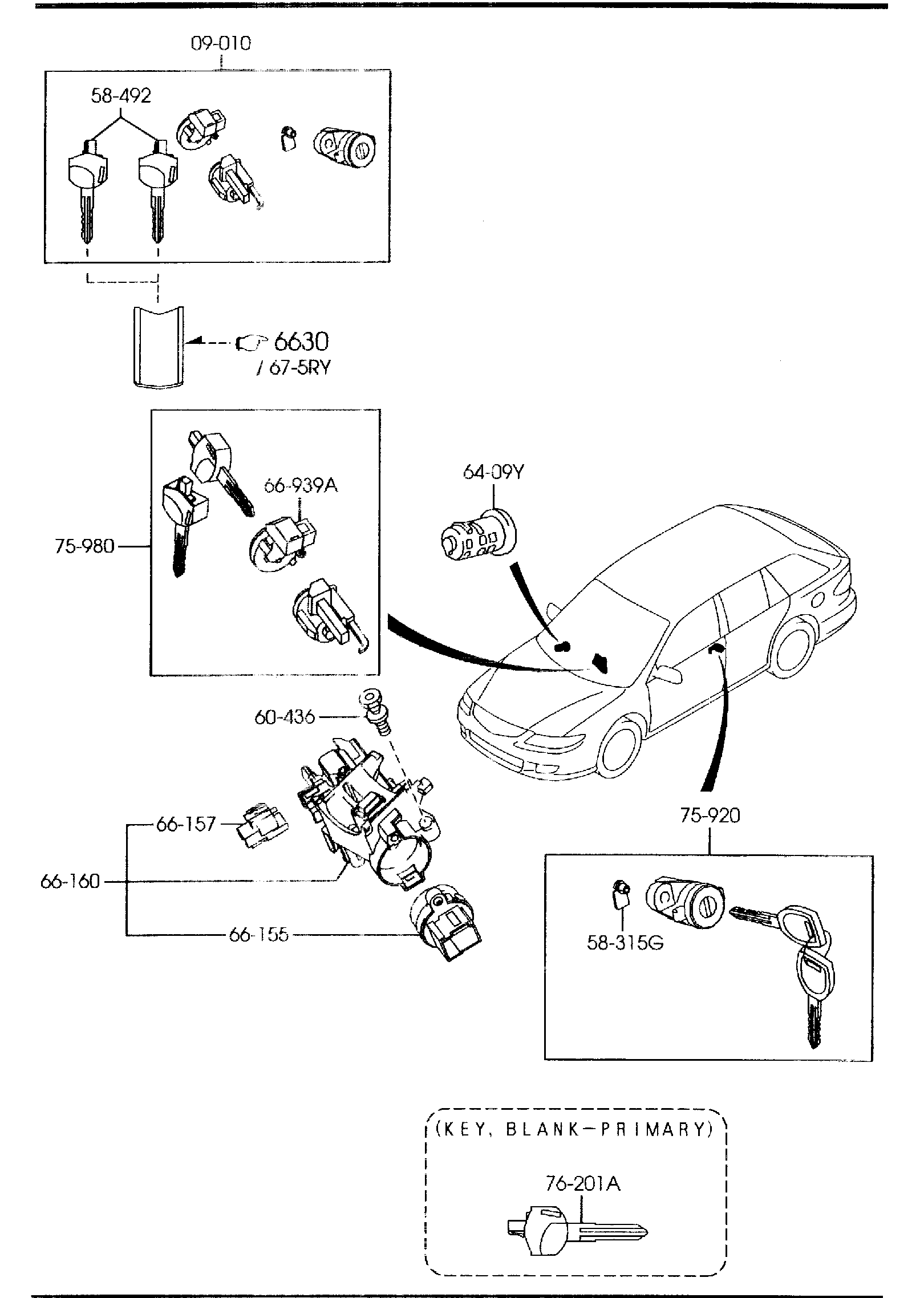 Diagram KEY SETS (WAGON) for your Mazda