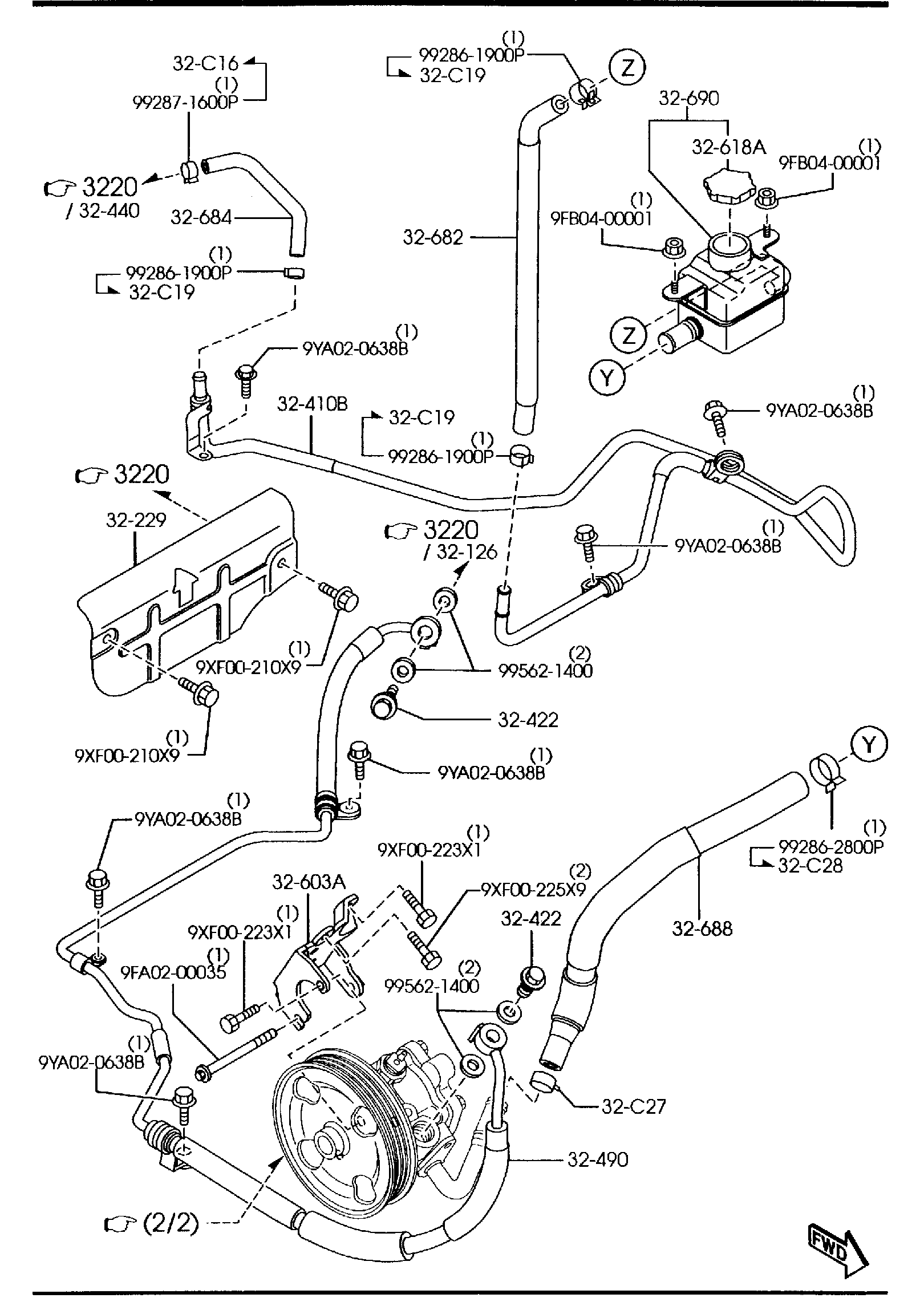 Diagram POWER STEERING SYSTEM (3000CC) for your 2010 Mazda Mazda3  SEDAN SIGNATURE 