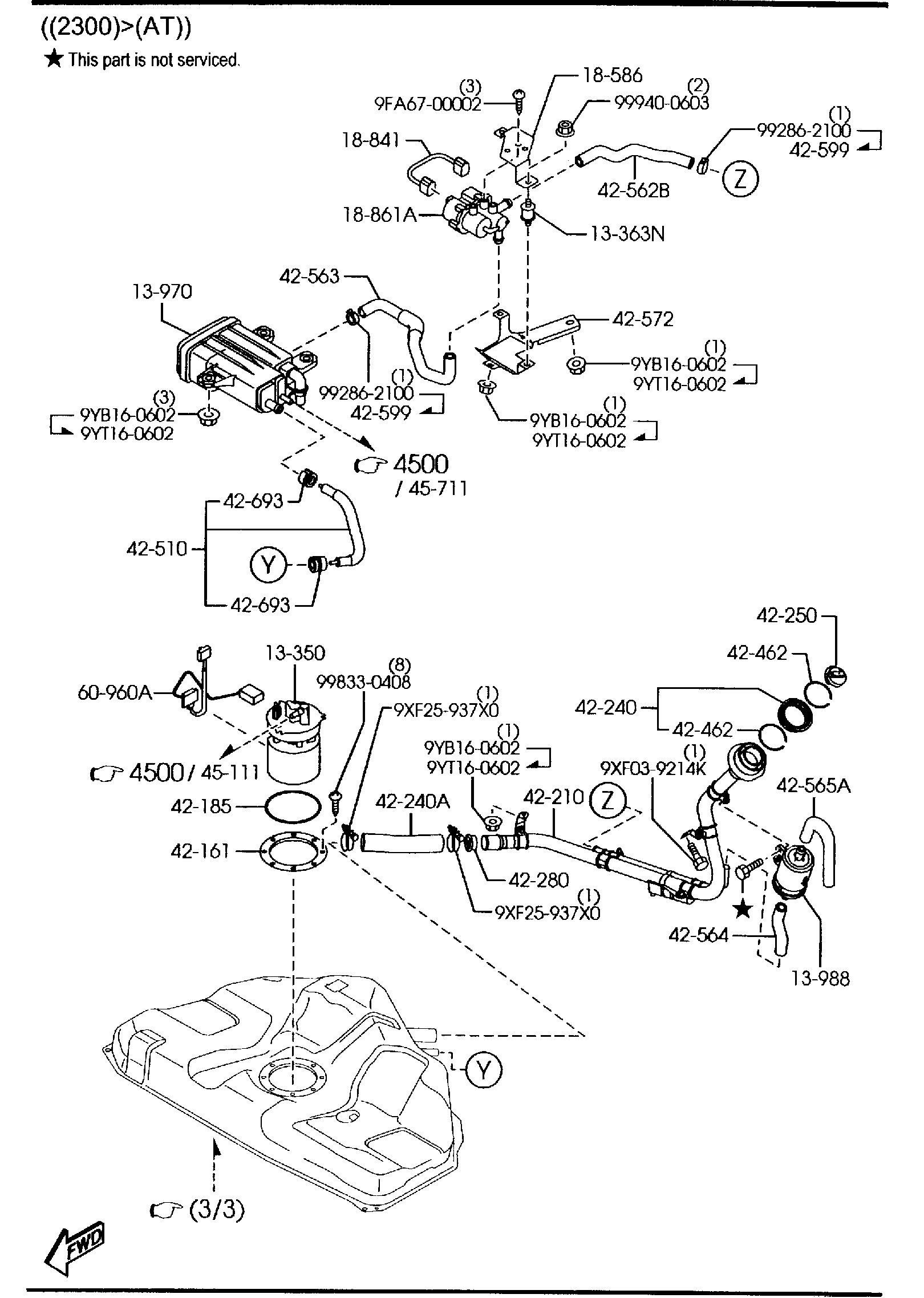 Diagram FUEL TANK (CALIFORNIA) for your Mazda