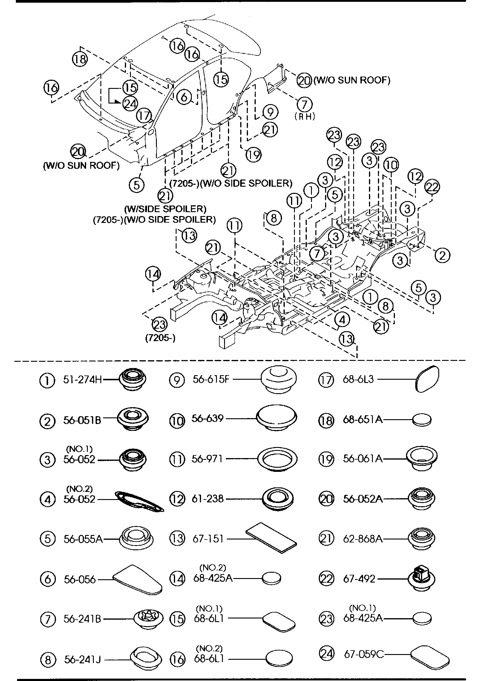 Diagram FLOOR ATTACHMENTS (HOLE COVERS) (SEDAN) for your 2015 Mazda Mazda6   
