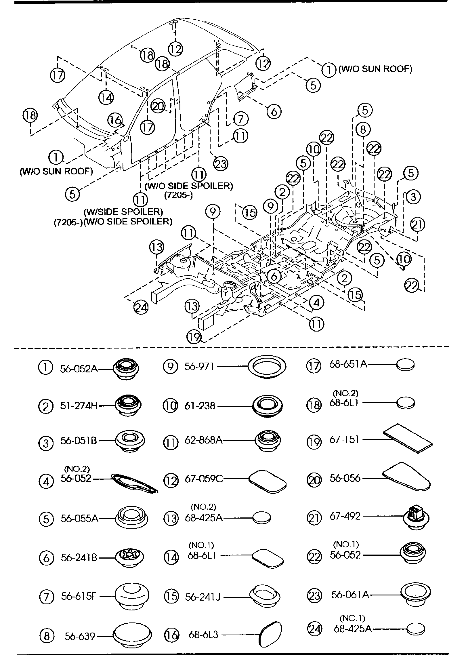 Diagram FLOOR ATTACHMENTS (HOLE COVERS) (WAGON) for your 2015 Mazda Mazda6   