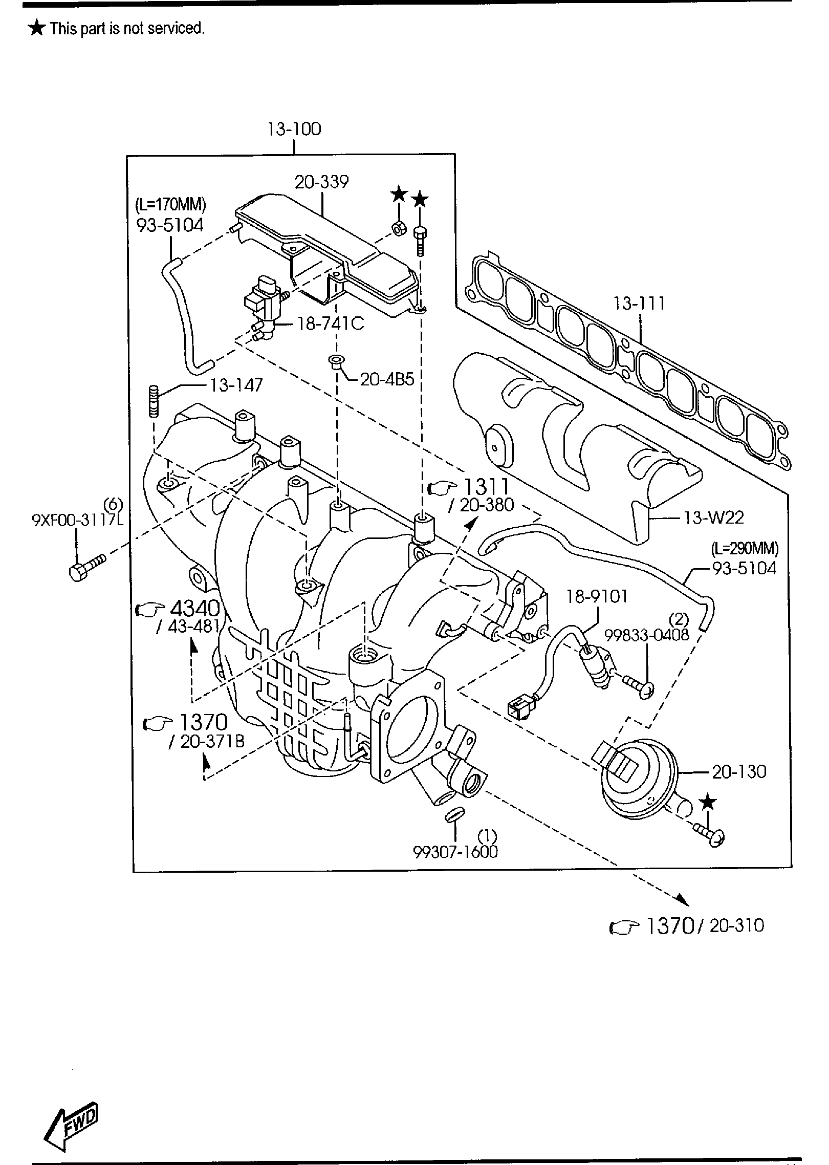 Diagram INLET MANIFOLD for your Mazda