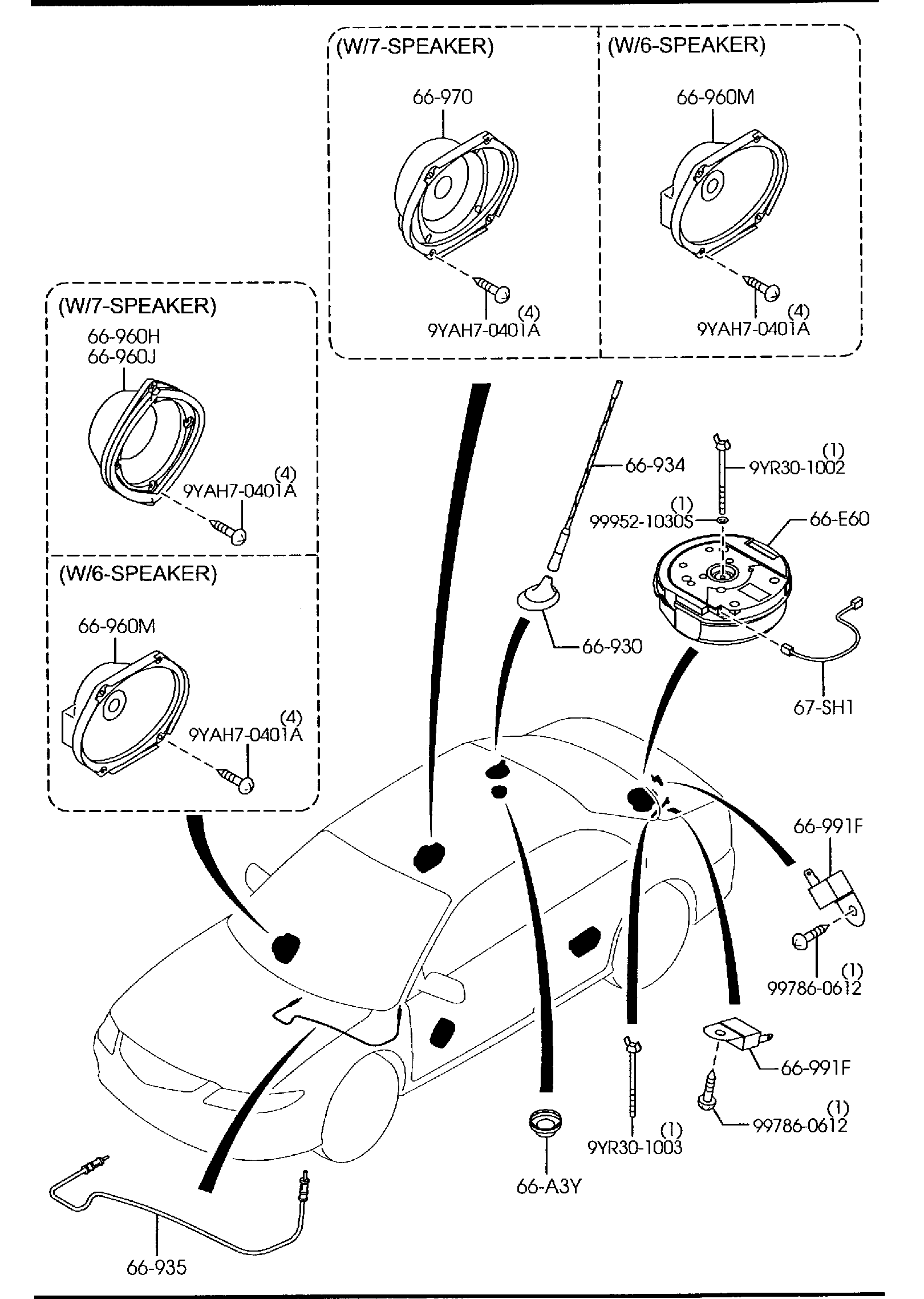 Diagram AUDIO SYSTEMS (ANTENNA & SPEAKER) (HATCHBACK) for your 2018 Mazda CX-5   