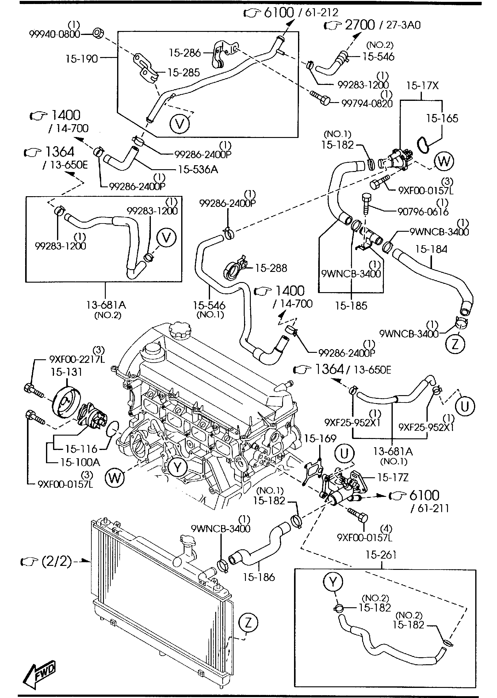 Diagram COOLING SYSTEM for your Mazda