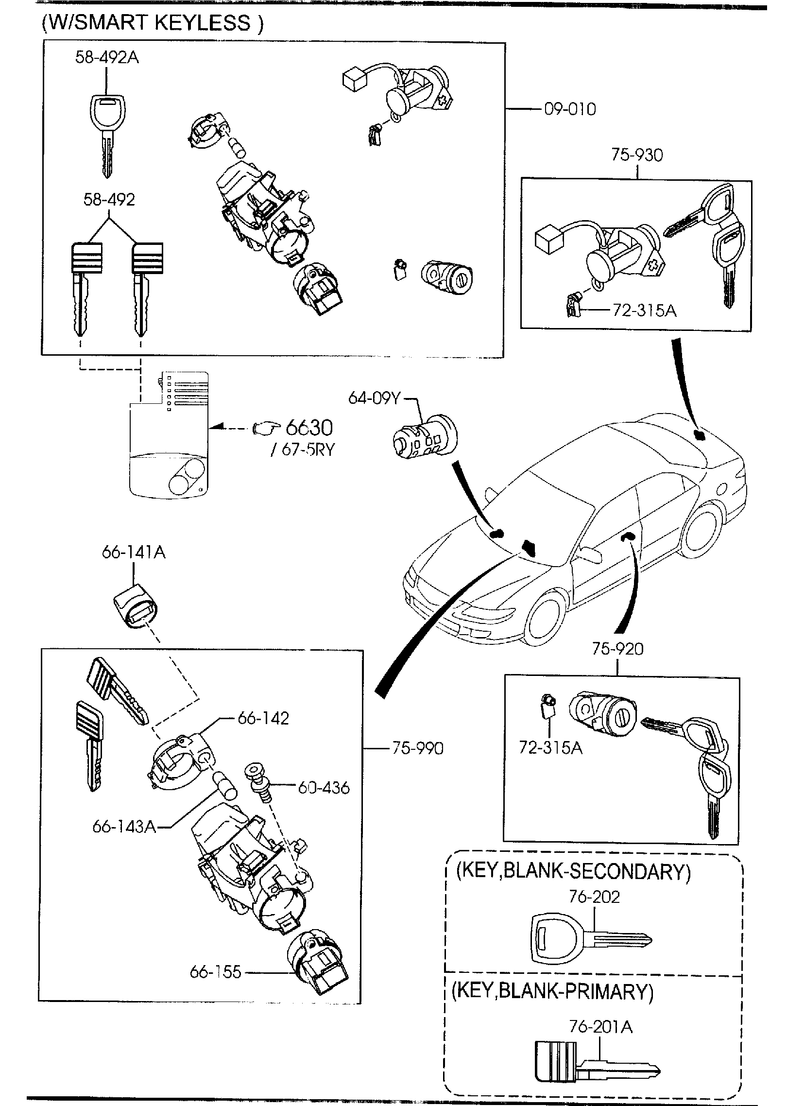 Diagram KEY SETS for your 2009 Mazda Mazda5   