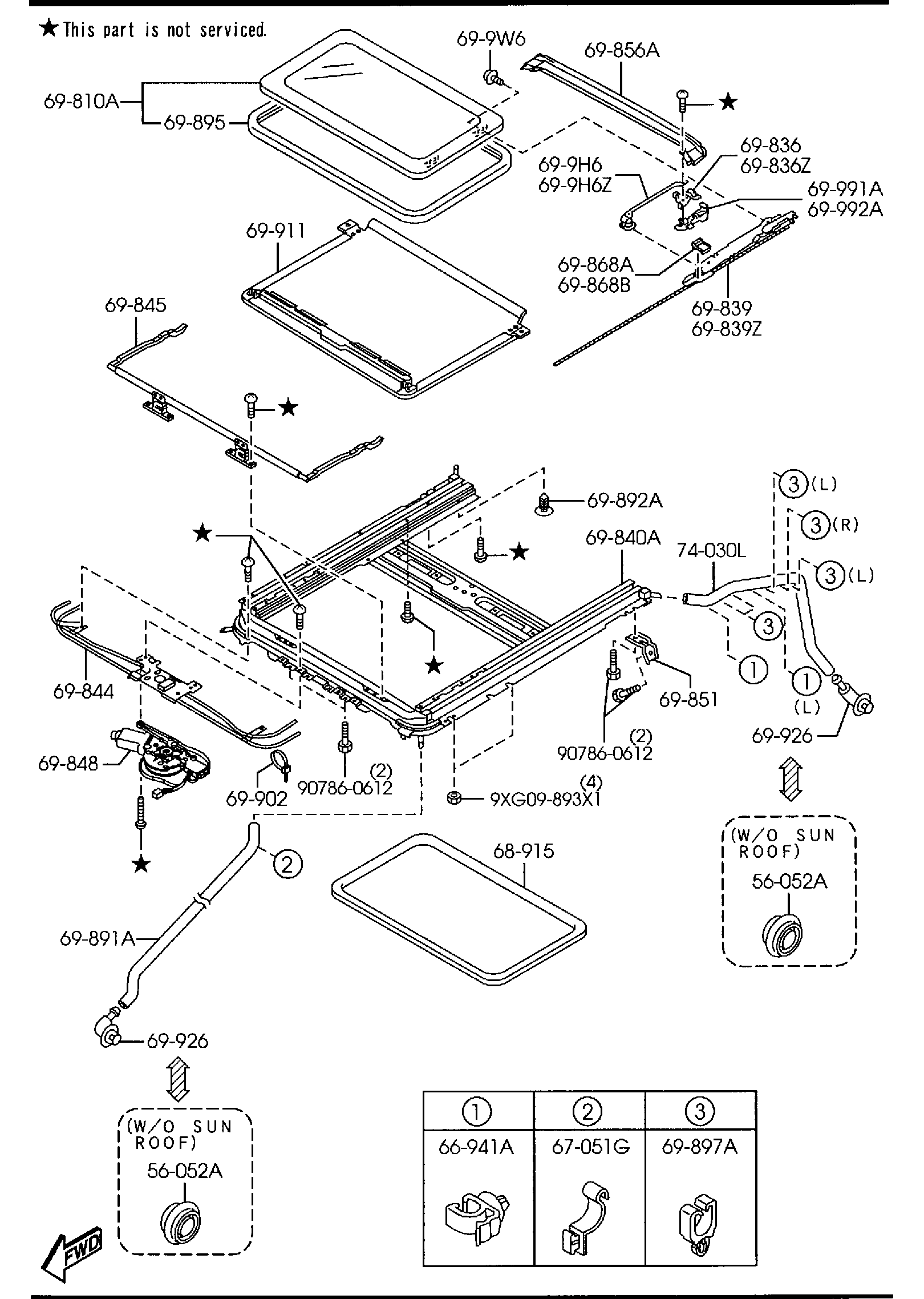 Diagram SUNROOF ('05 MODEL)(HATCHBACK) for your 2024 Mazda CX-50   