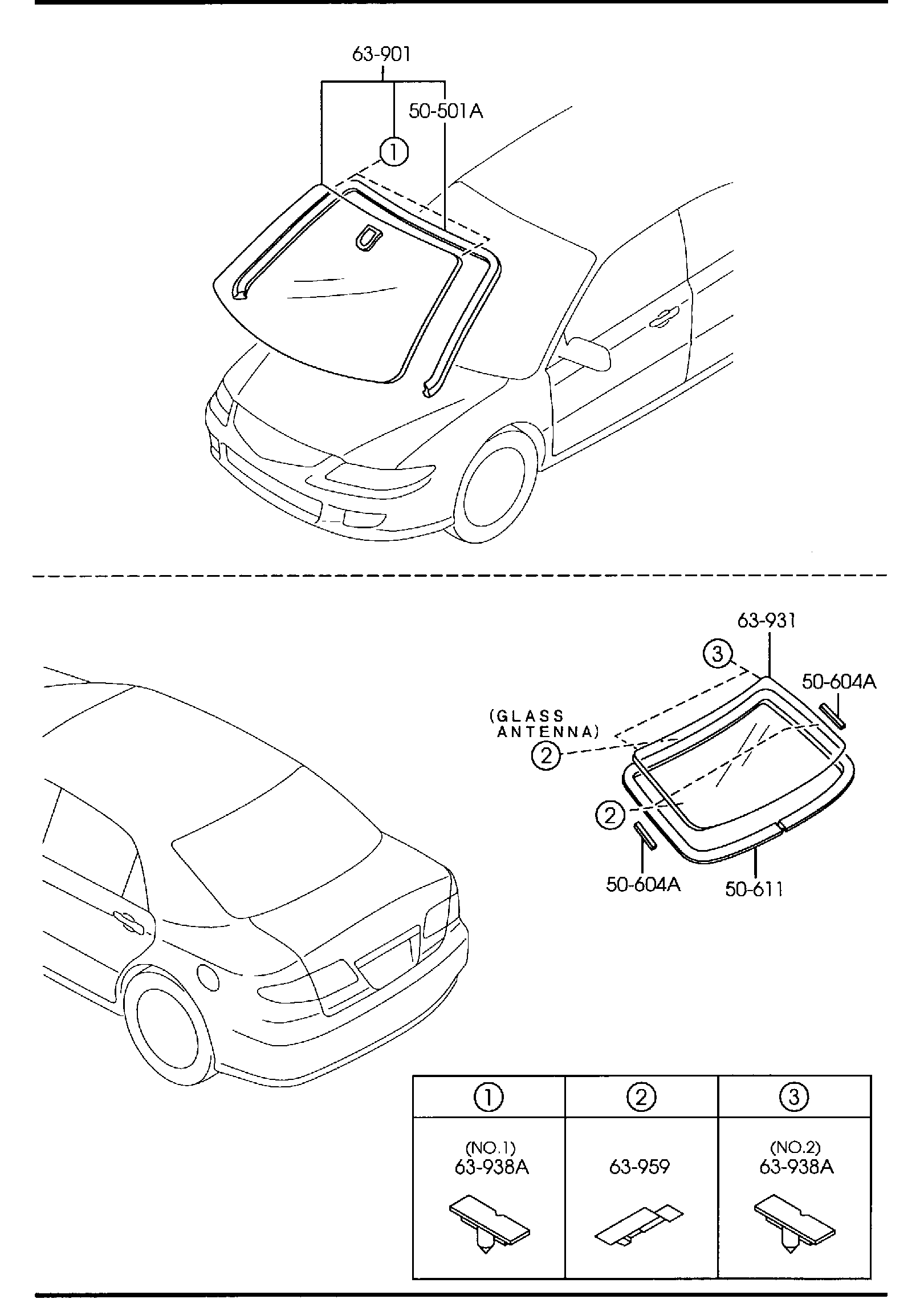 Diagram WINDOW GLASSES ('03,'04 MODEL)(SEDAN) for your 2014 Mazda Mazda5   