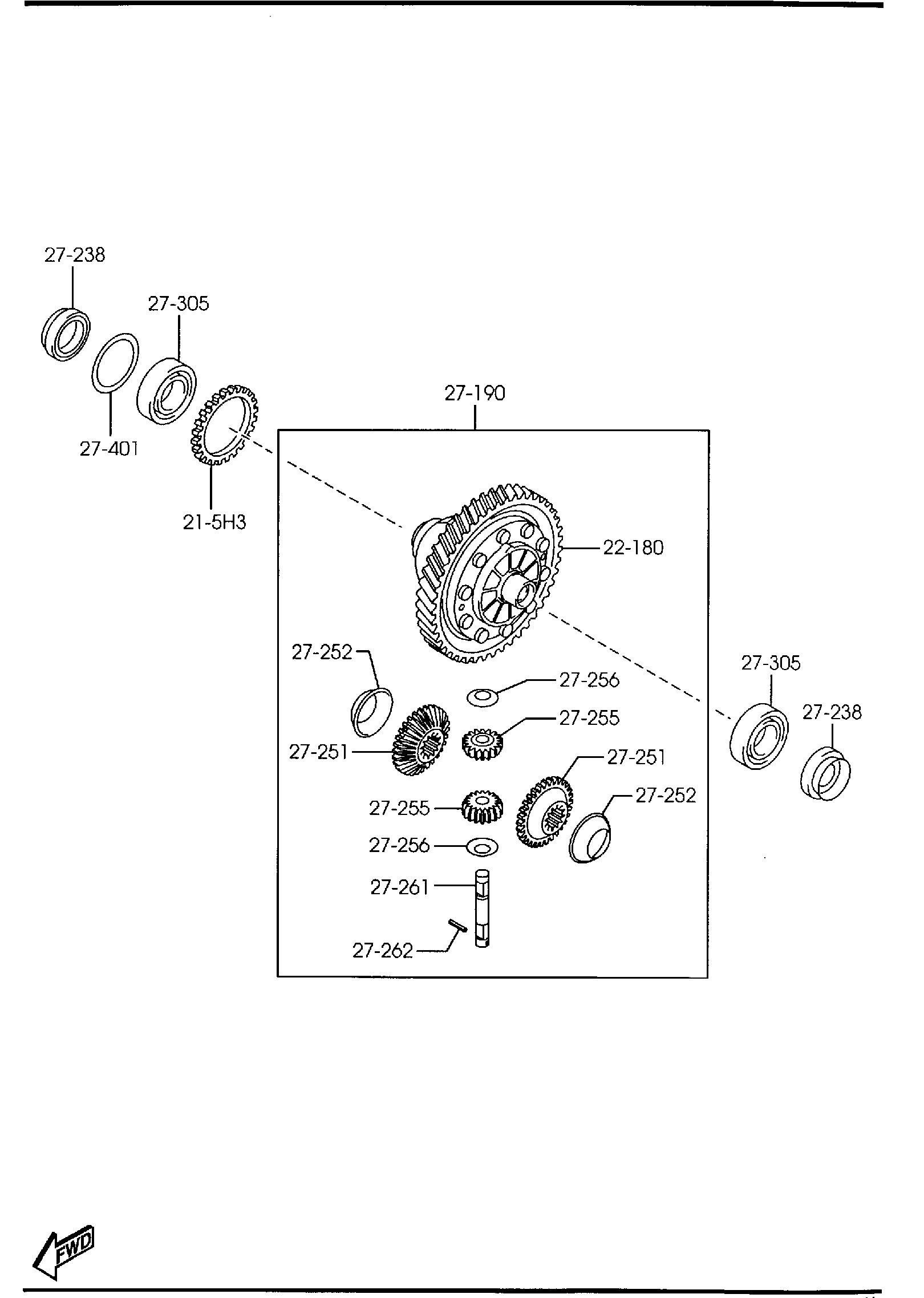 Diagram FRONT DIFFERENTIALS (AT)(4-SPEED) for your 2007 Mazda Mazda3   