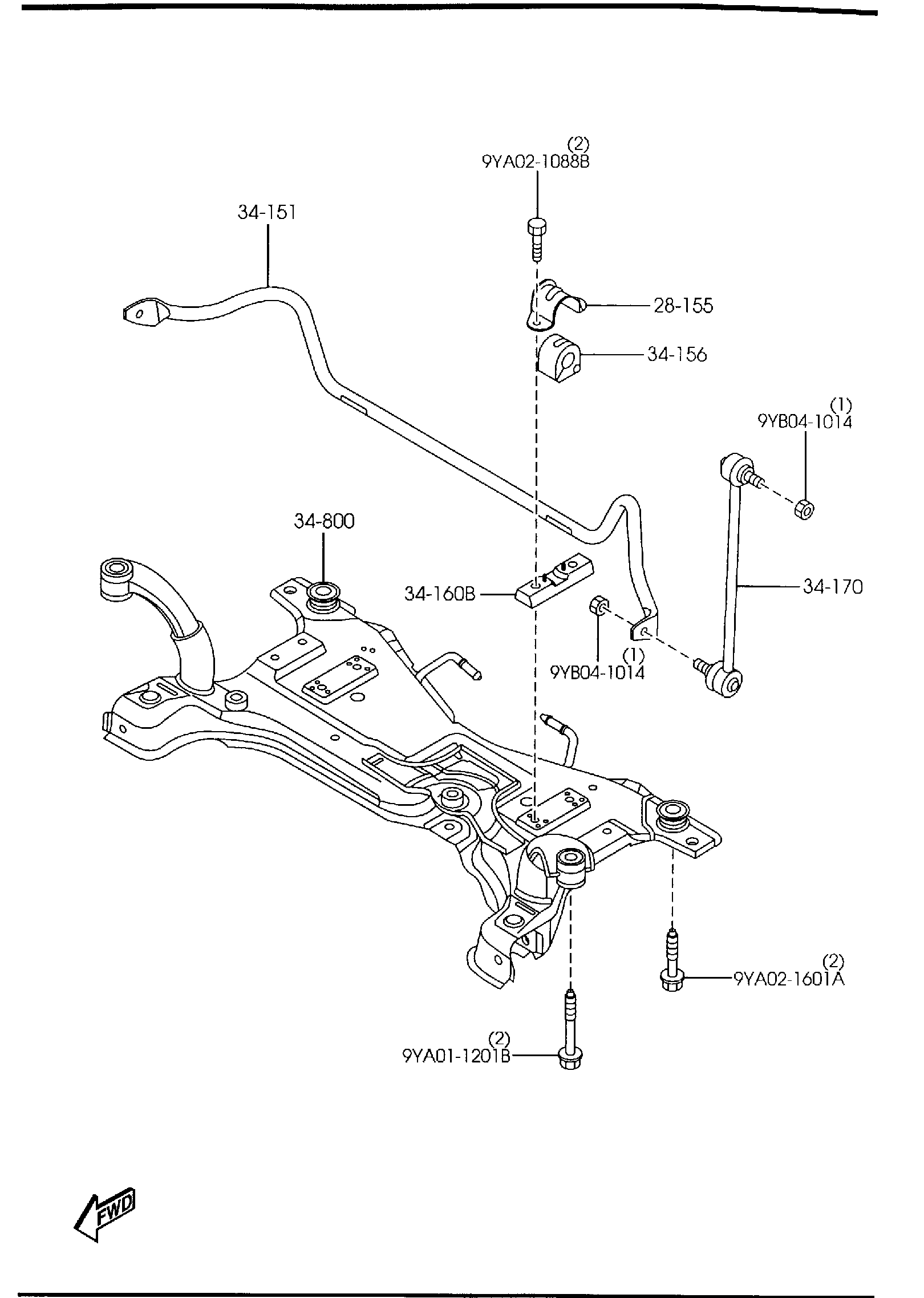 Diagram CROSSMEMBER & STABILIZER for your Mazda