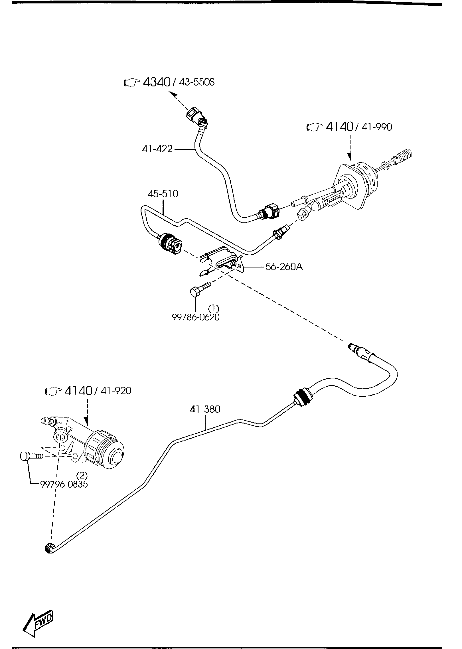 Diagram CLUTCH PIPINGS (MANUAL TRANSMISSION) for your 2010 Mazda MX-5 Miata  W/RETRACTABLE HARD TOP P TOURING 