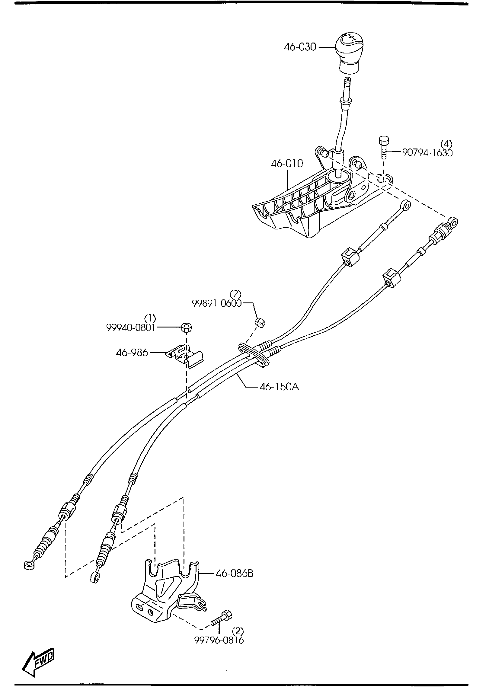 Diagram CHANGE CONTROL SYSTEM (MANUAL TRANSMISSION) for your 2019 Mazda Mazda3  SEDAN SELECT (VIN Begins: 3MZ) 