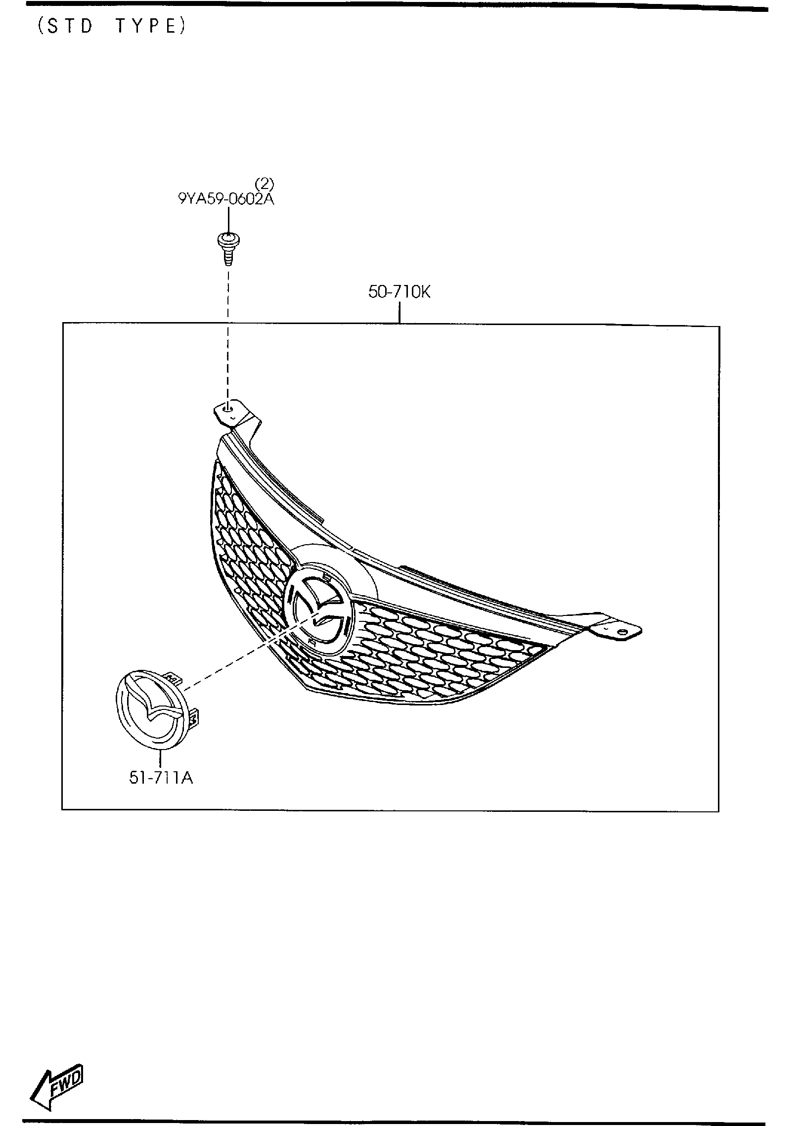 Diagram RADIATOR GRILLE (4-DOOR) for your 2009 Mazda B3000   